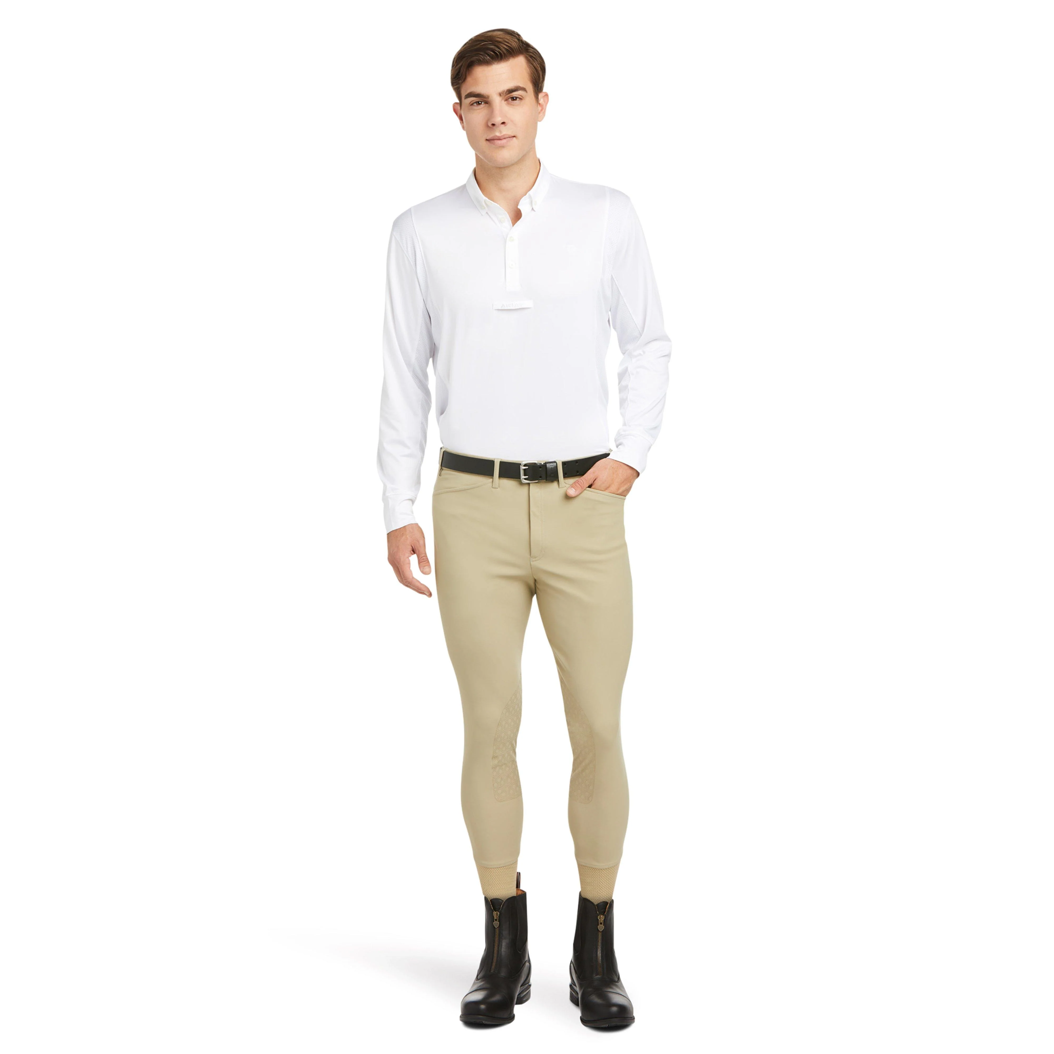 Mens TEK Long Sleeved Show Shirt White - Image 4
