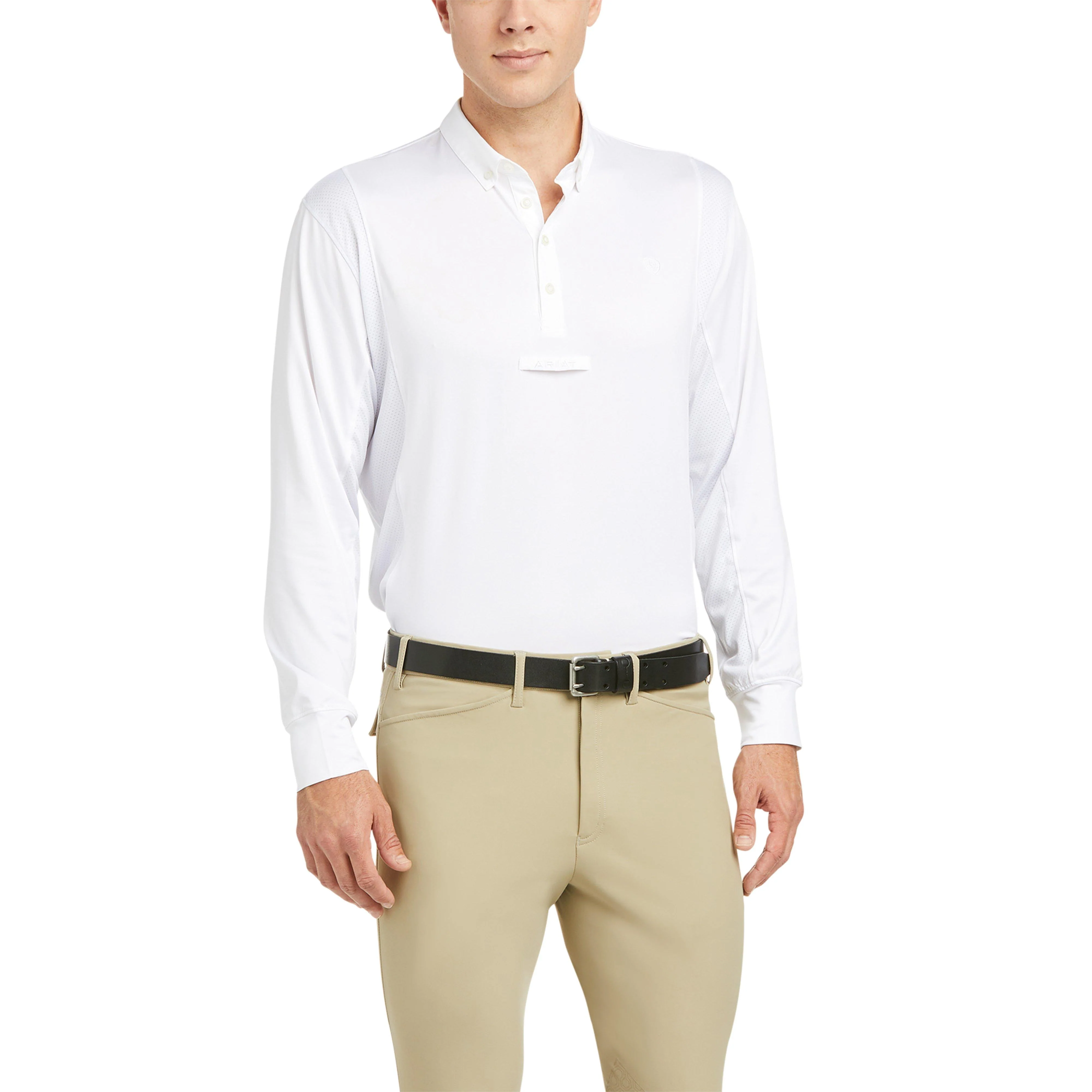 Mens TEK Long Sleeved Show Shirt White - Image 5