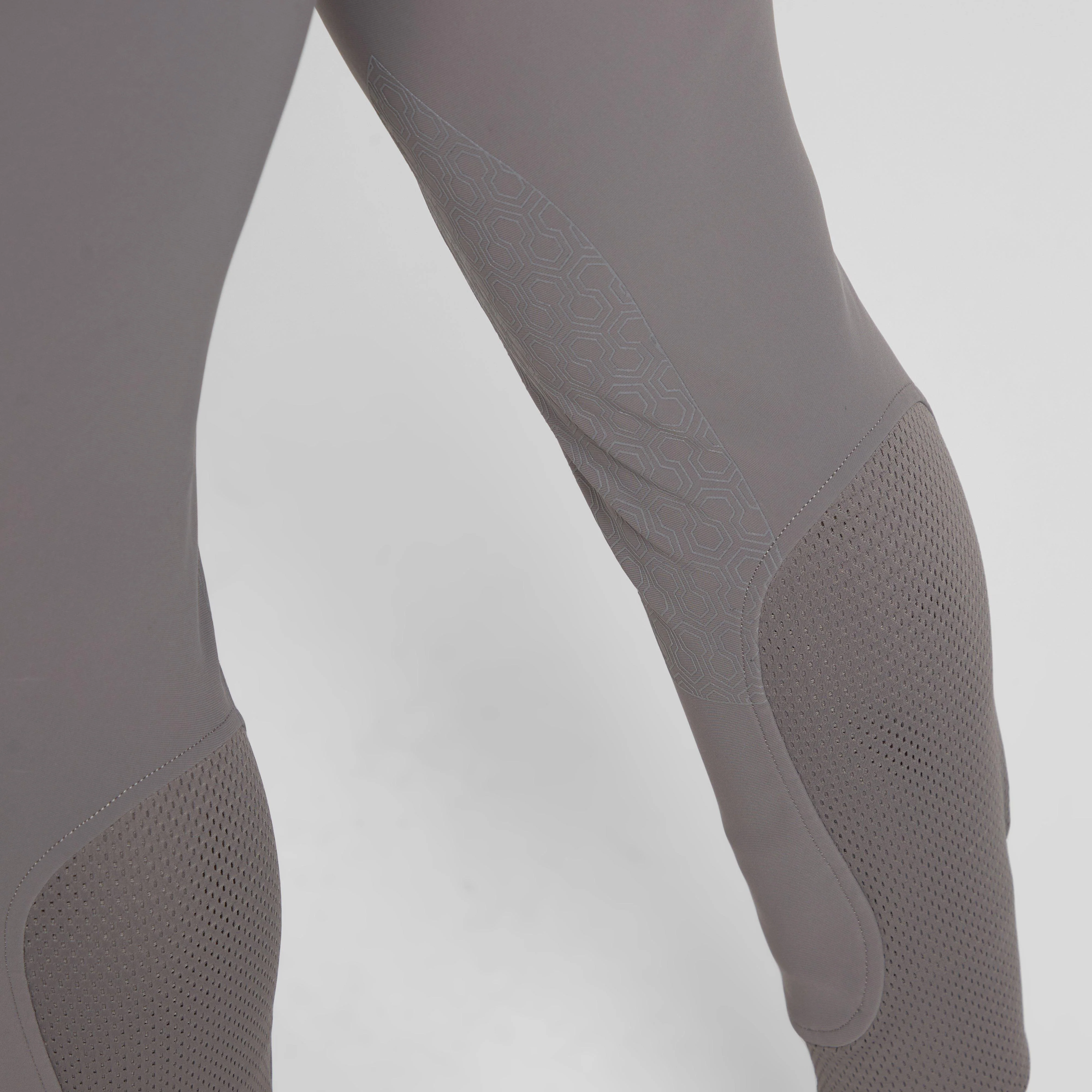 Mens Tri Factor Knee Patch Breeches Plum Grey - Image 7
