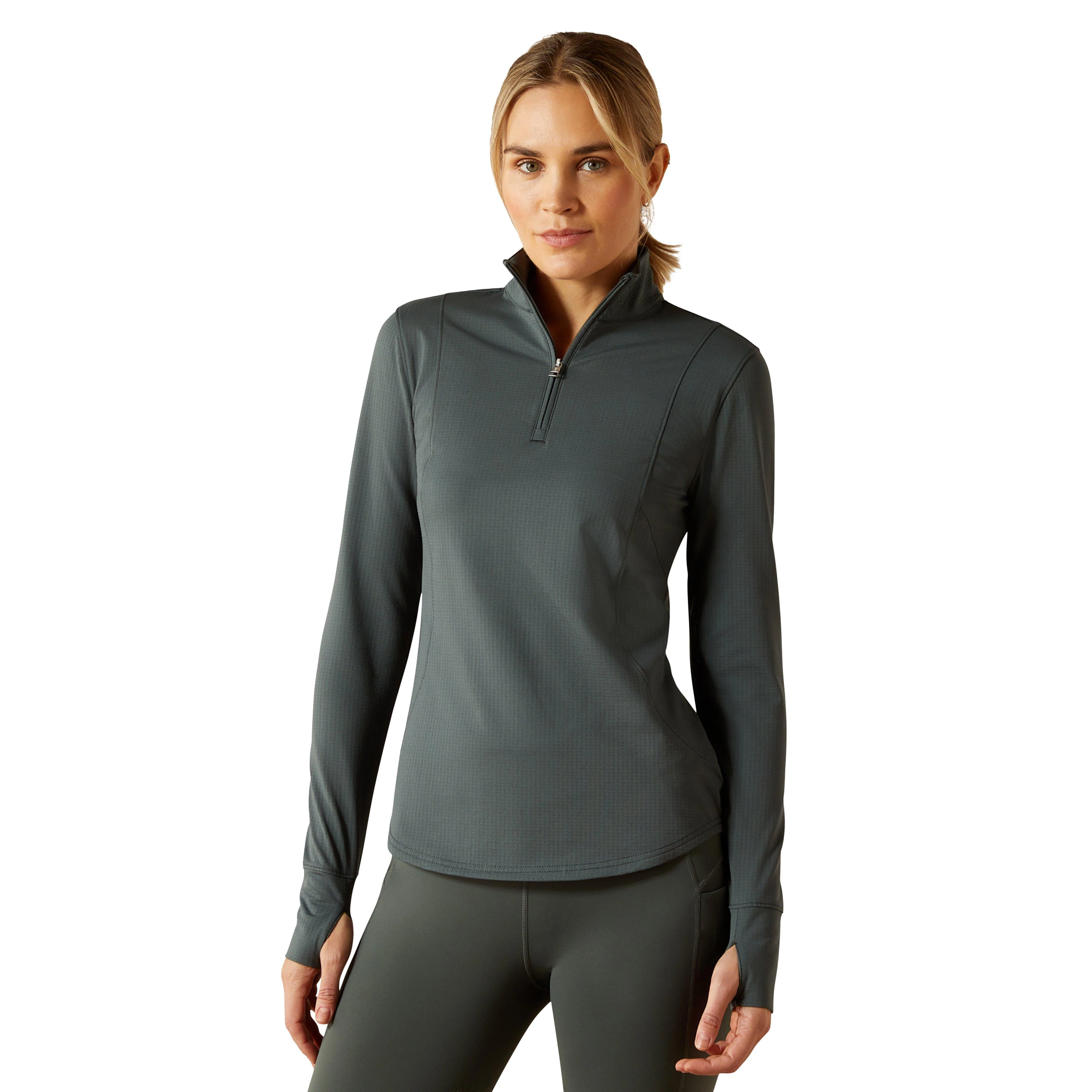 Women's Gridwork 2.0 1/4 Zip Baselayer Sage - Image 5