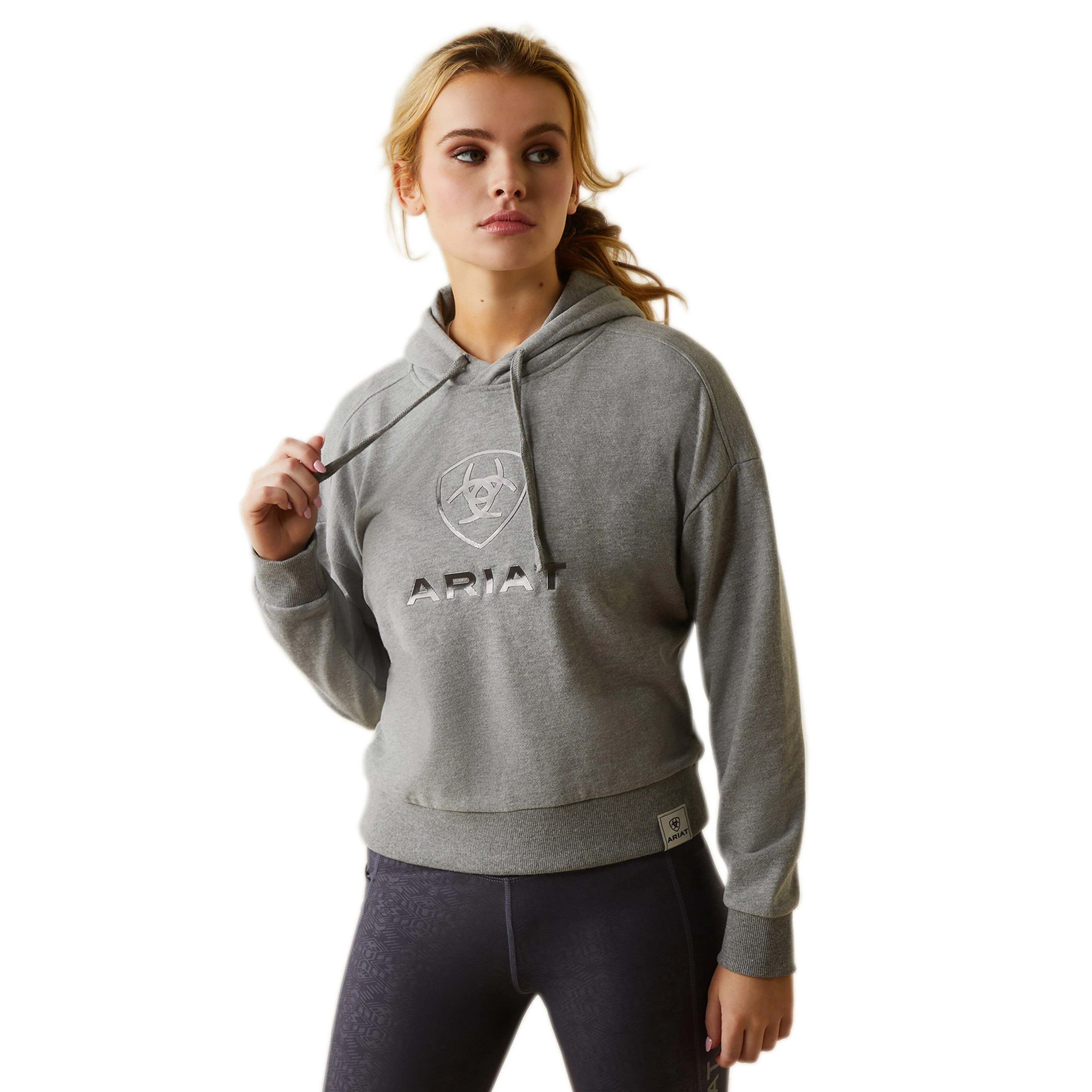 Womens Just Hoodie Heather Grey - Image 6