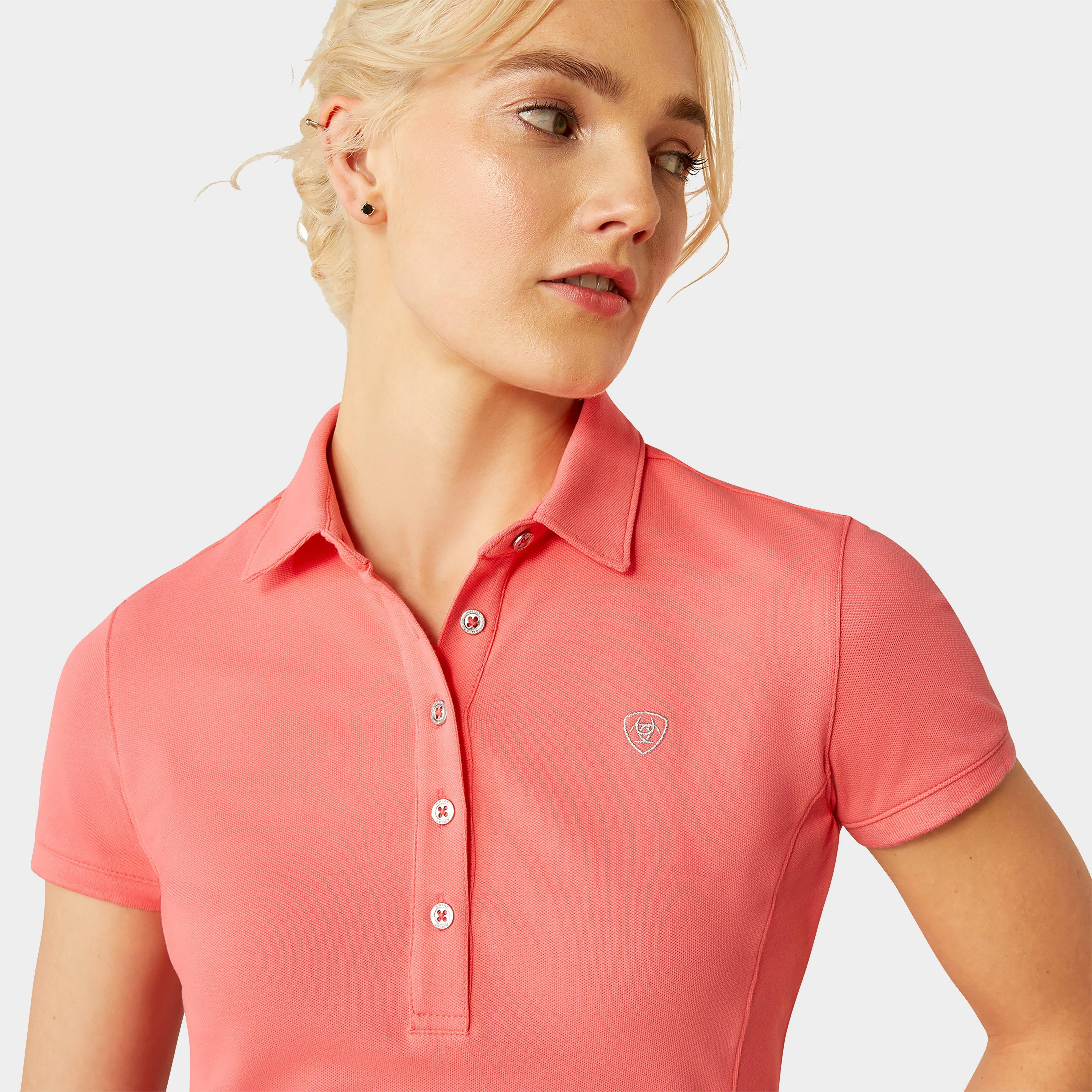 Womens Prix 2.0 Short Sleeved Polo Shirt Coral Paradise - Image 3