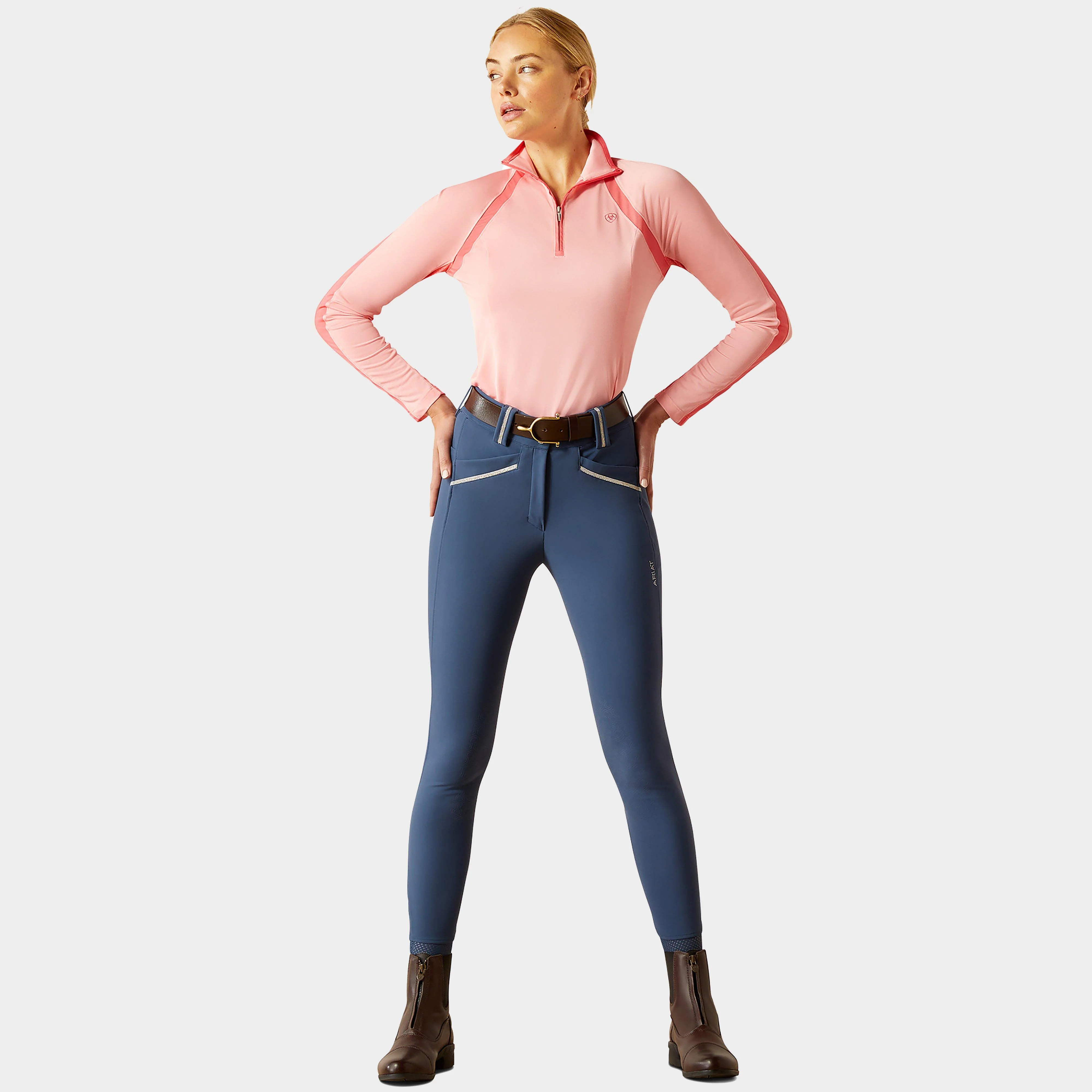Womens Sunstopper 3.0 1/4 Zip Base Layer Flamingo Pink - Image 5