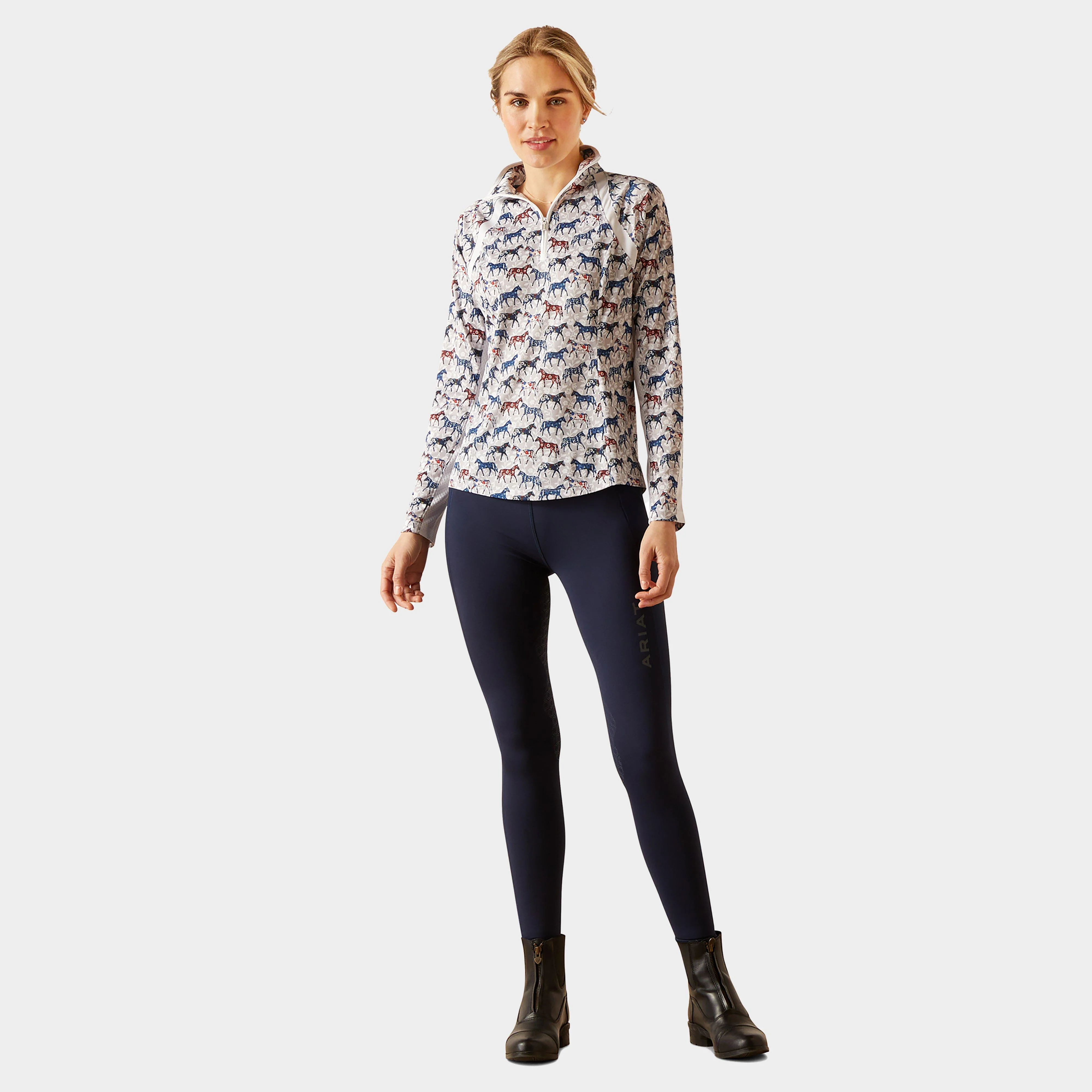 Womens Sunstopper 3.0 1/4 Zip Base Layer Painted Ponies - Image 5
