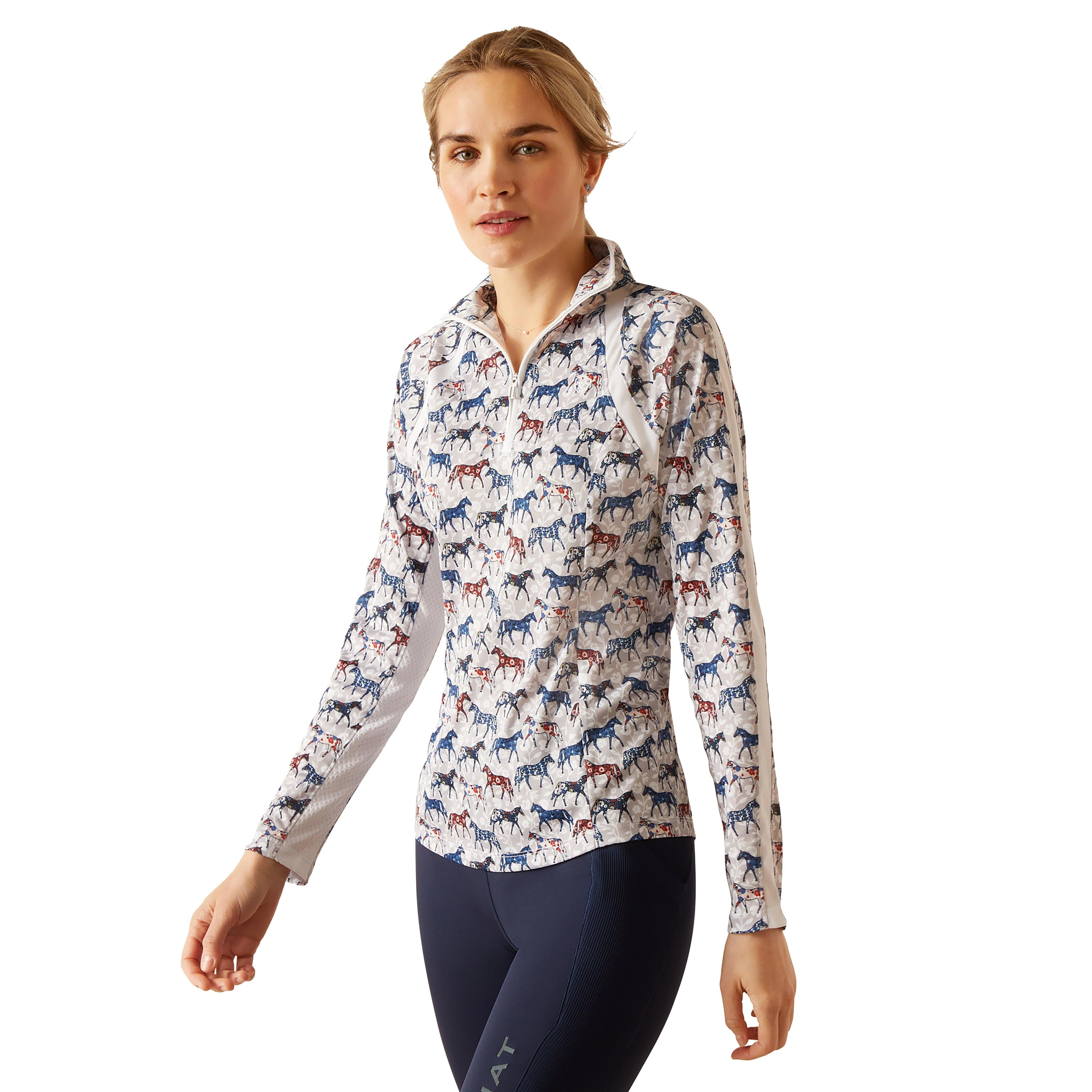 Womens Sunstopper 3.0 1/4 Zip Base Layer Painted Ponies - Image 6