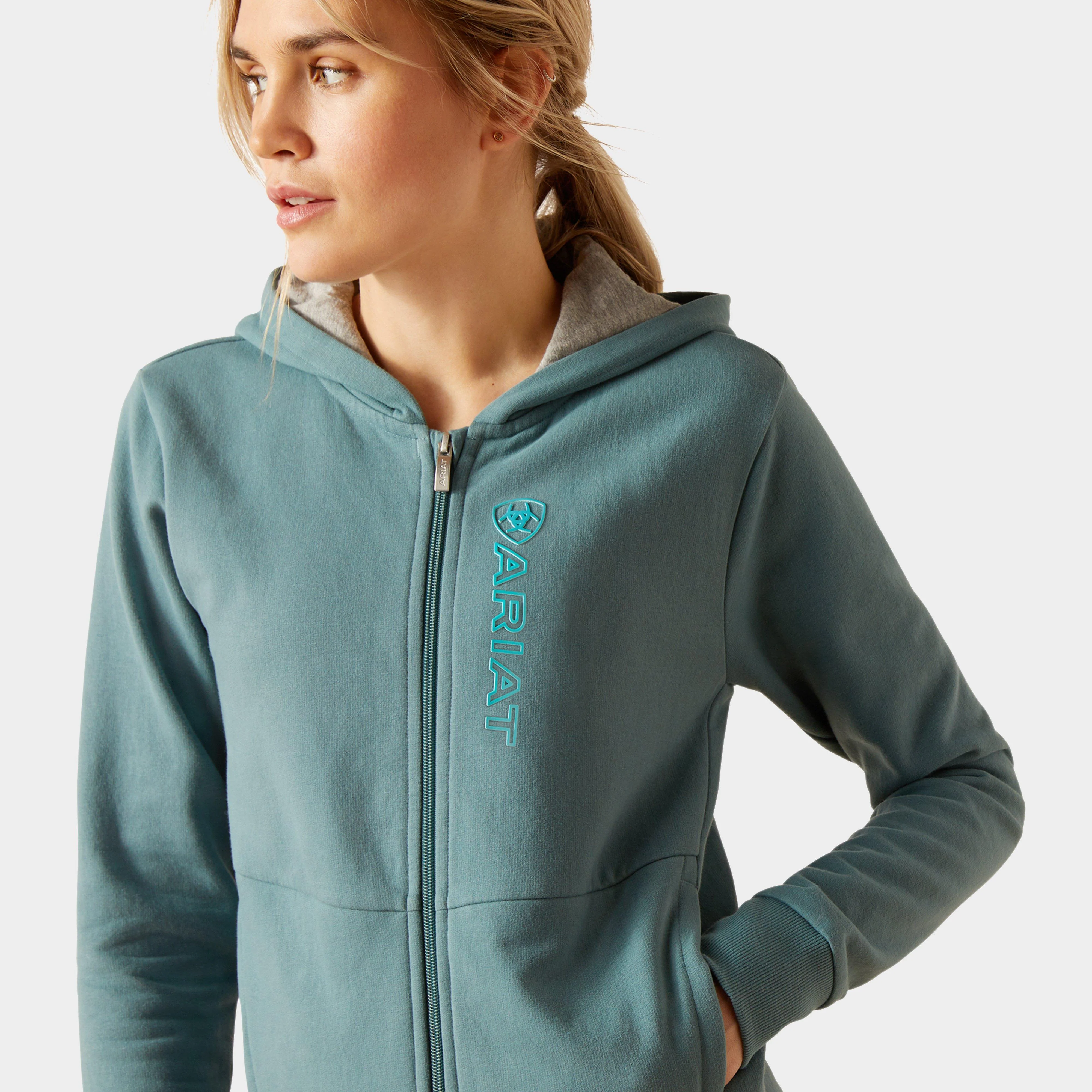 Womens Team Logo Full Zip Hoodie North Atlantic - Image 3