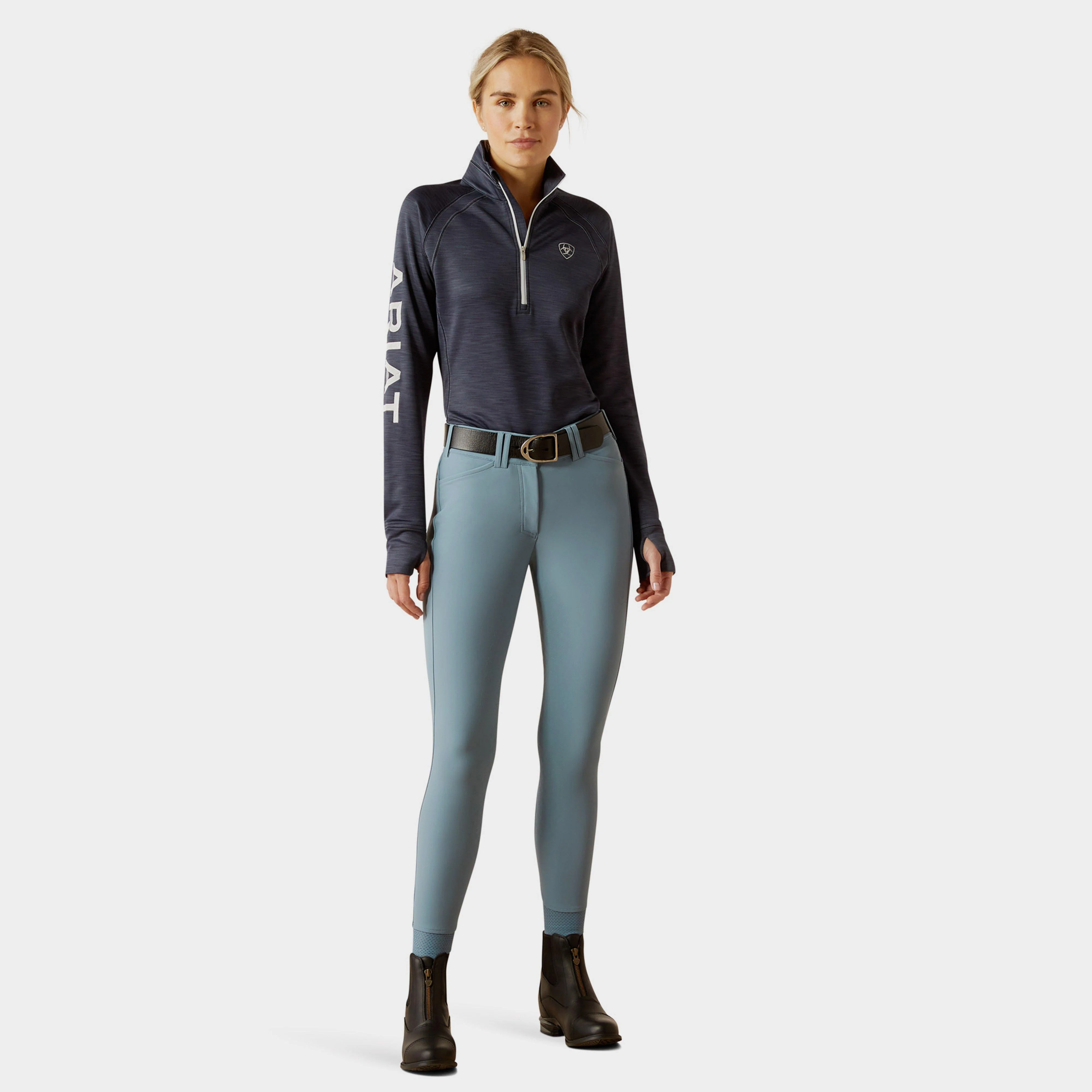 Womens Tek Team 1/2 Zip Sweatshirt Ombre Blue Heather - Image 5