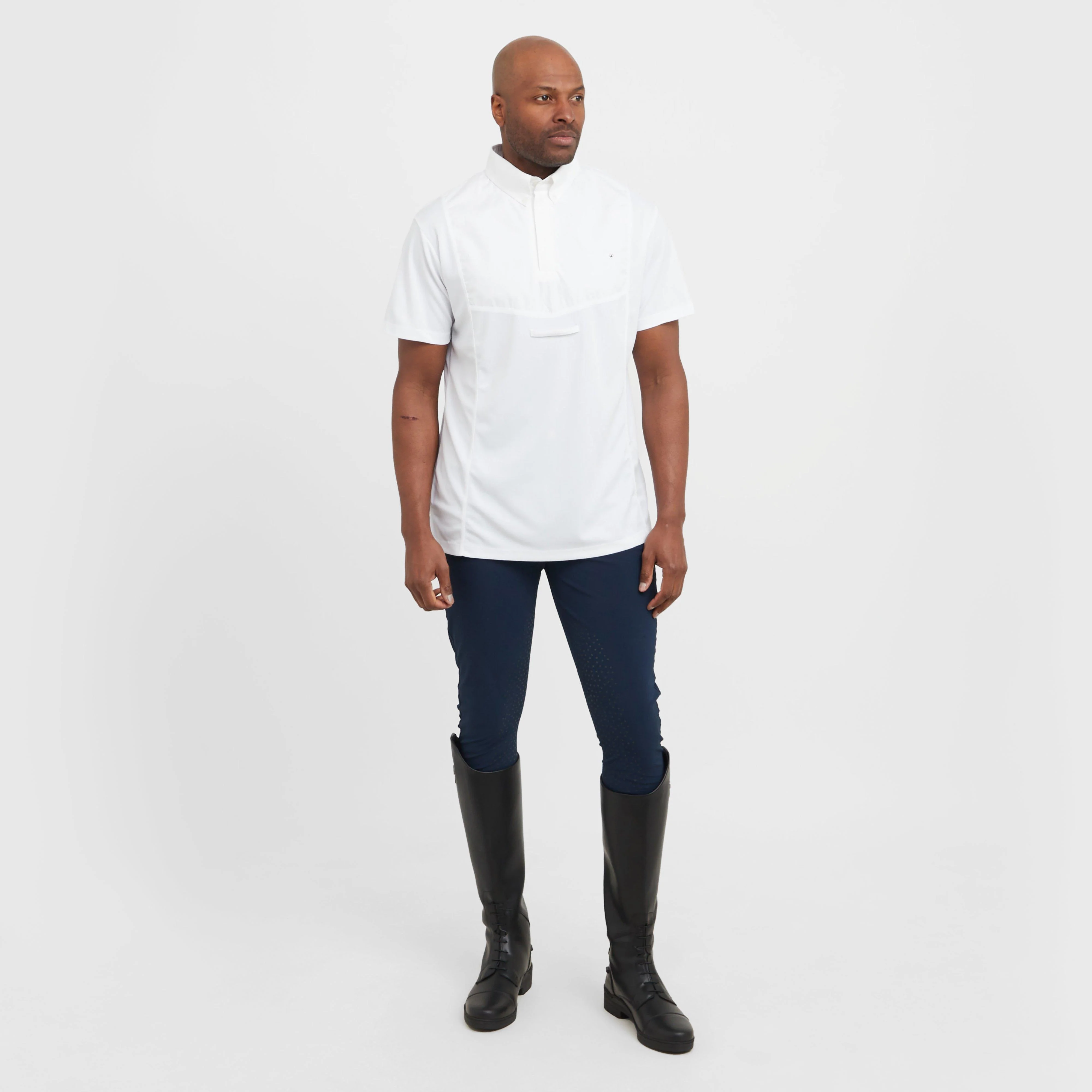 Mens Short Sleeved Tie Show Shirt White - Image 3