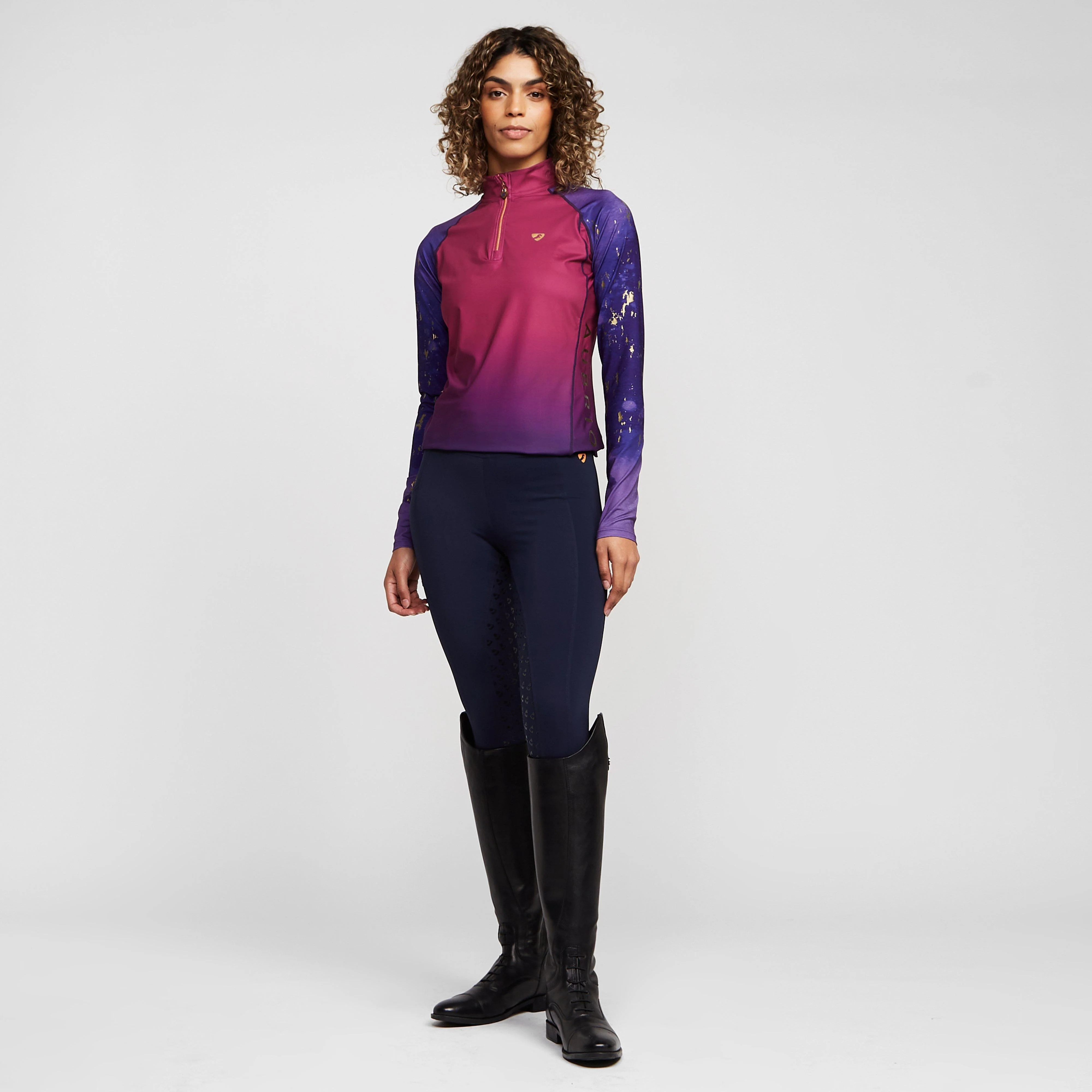Womens Albany Full Seat Riding Tights Navy - Image 3