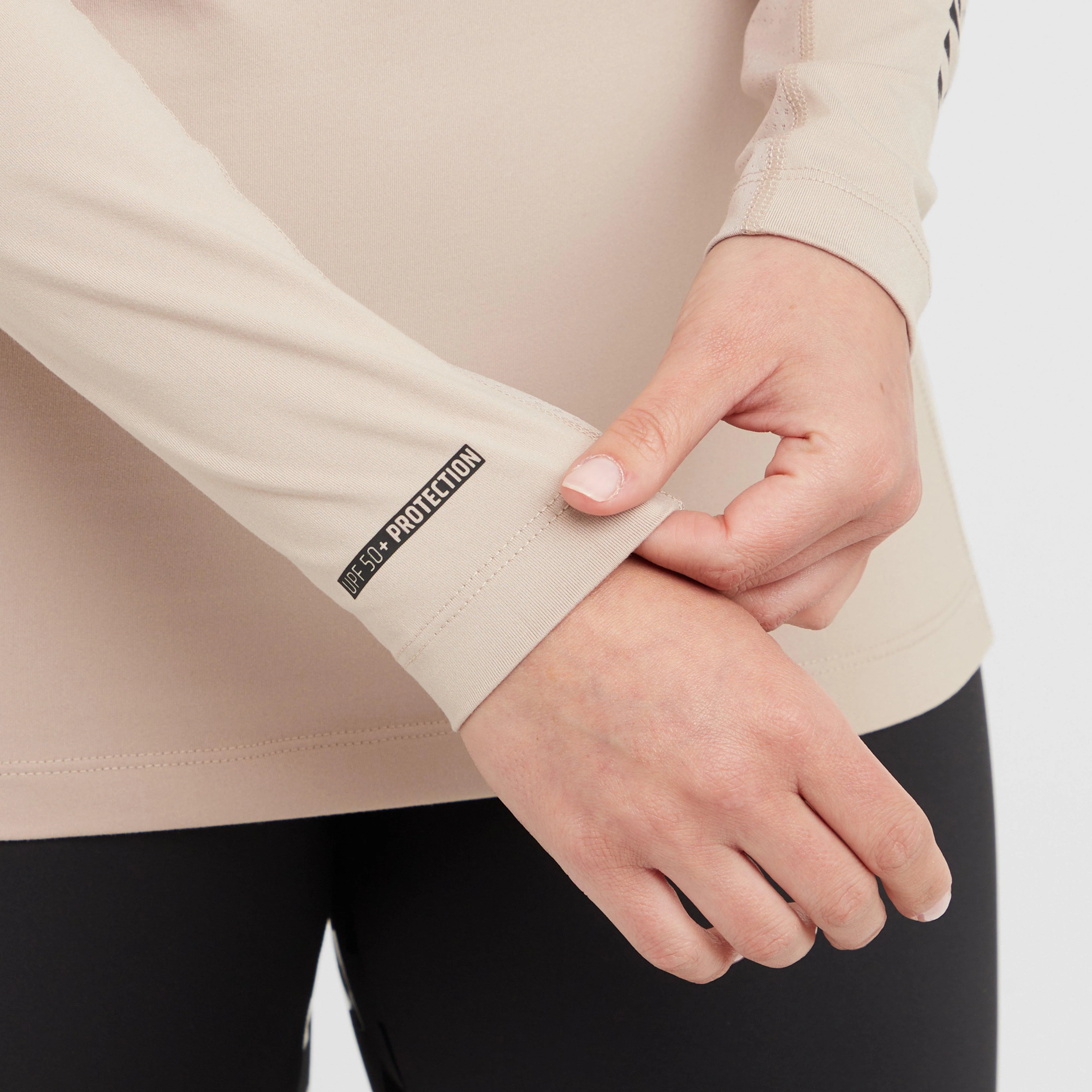 Womens React Long Sleeve Base Layer Sand - Image 5