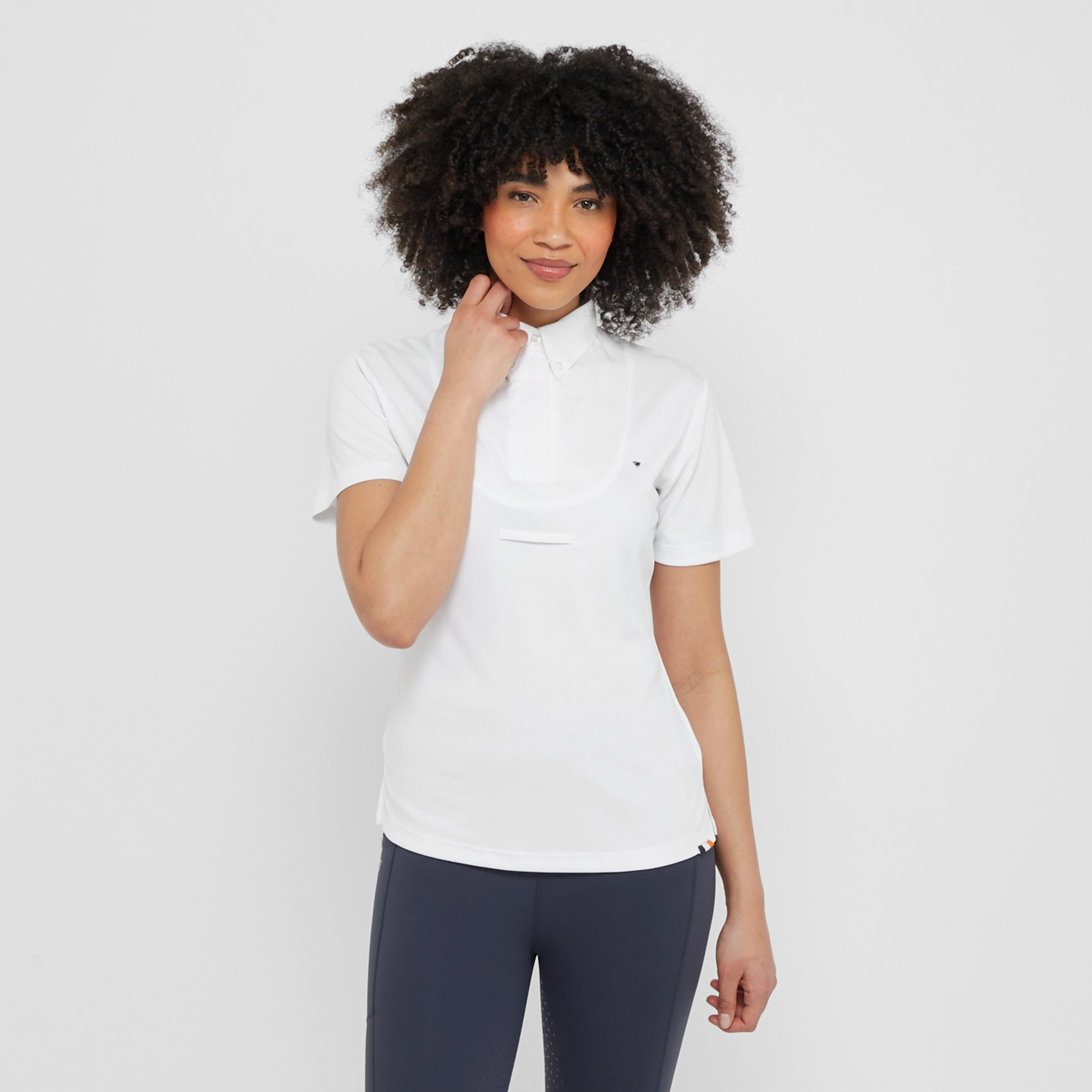 Womens Short Sleeve Tie Shirt White