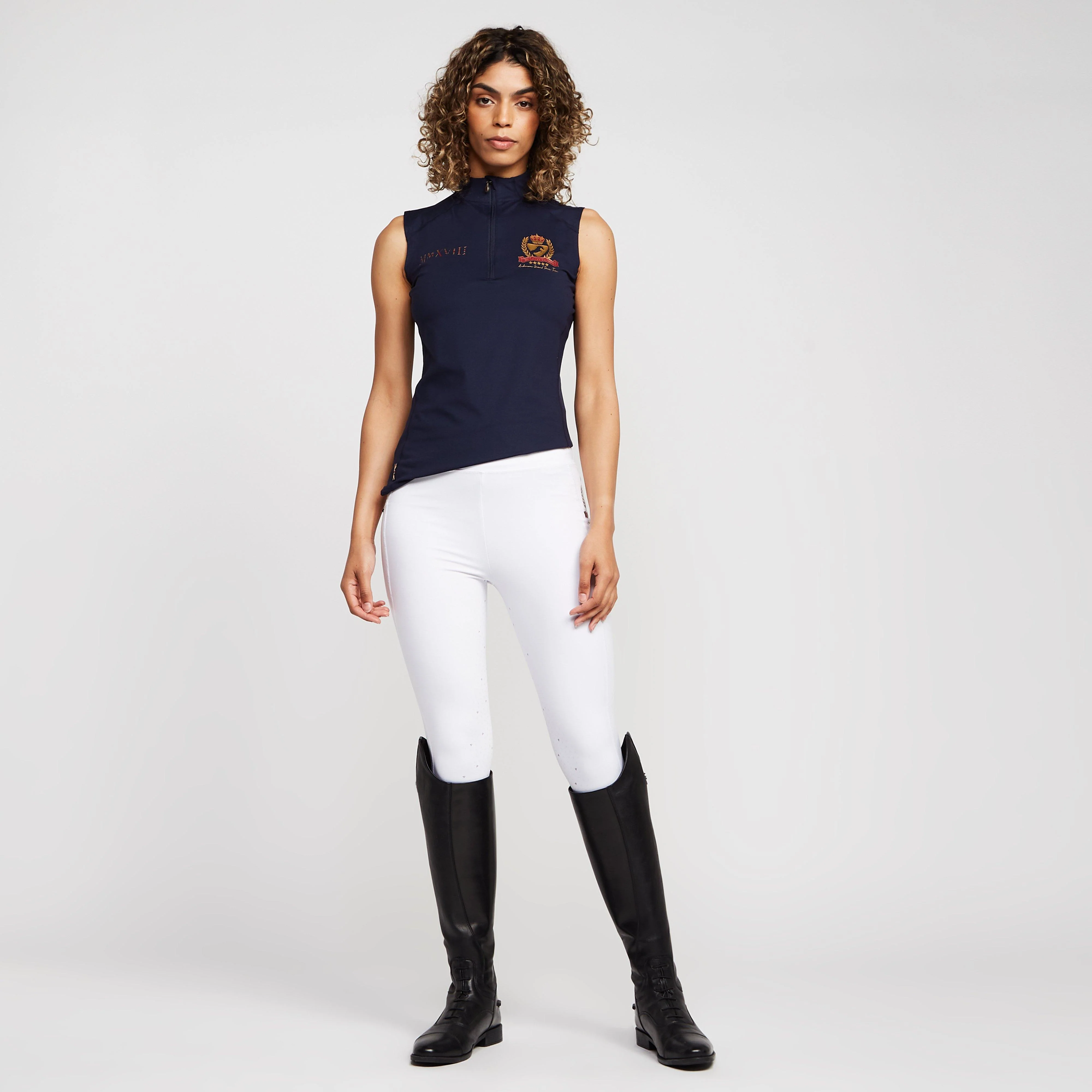 Womens Team Riding Tights White - Image 3