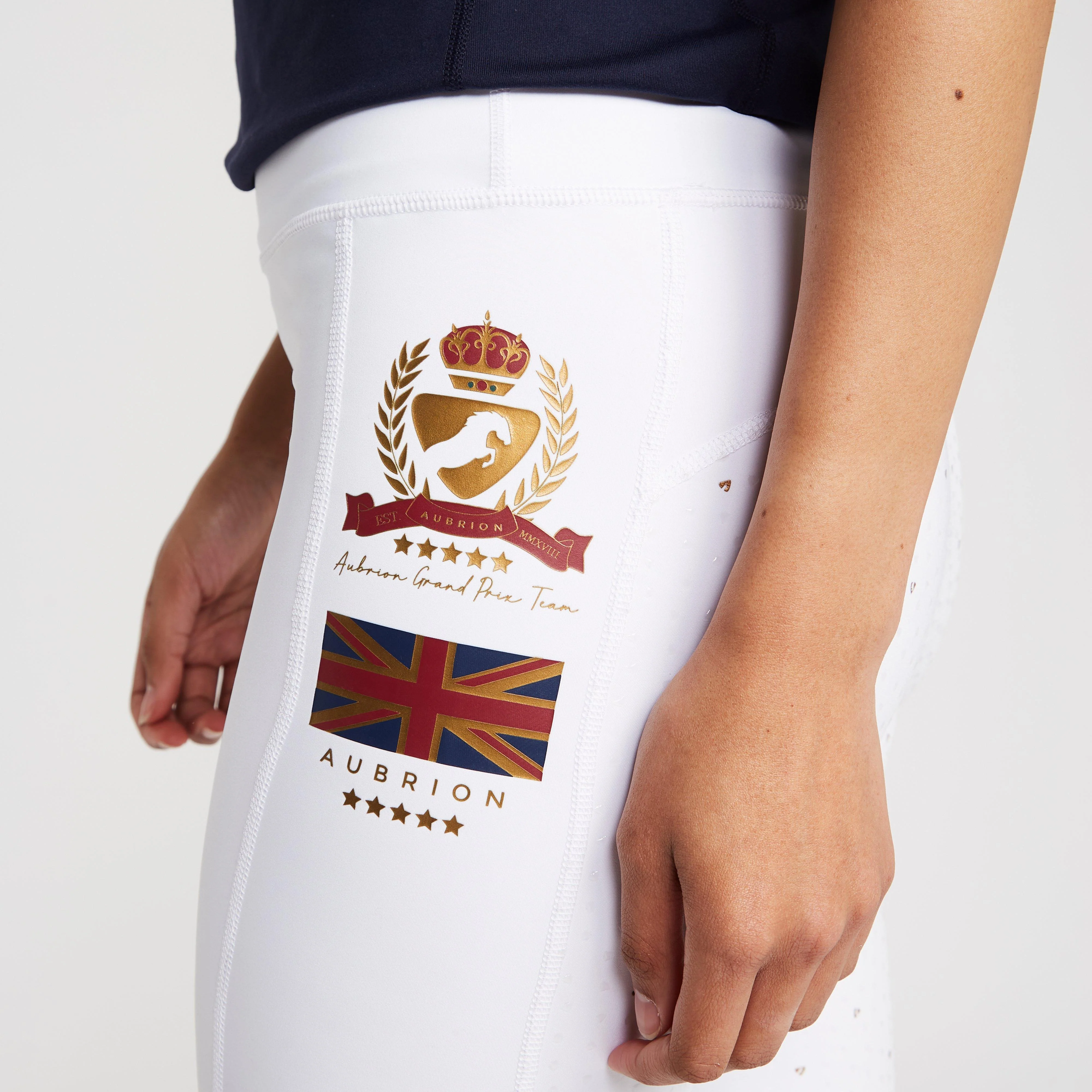 Womens Team Riding Tights White - Image 6