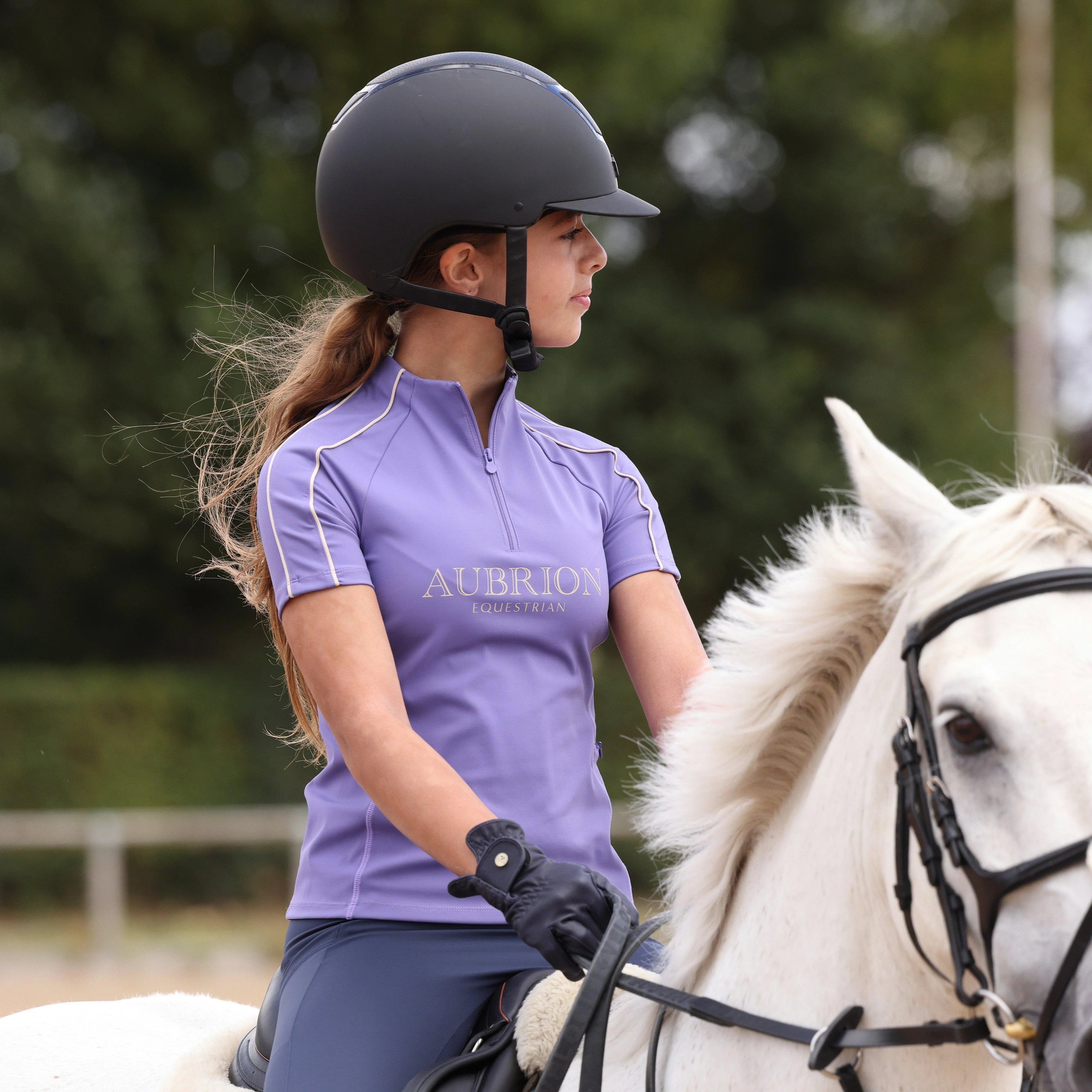 Young Rider Equestrian Short Sleeve Base Layer Heather - Image 7