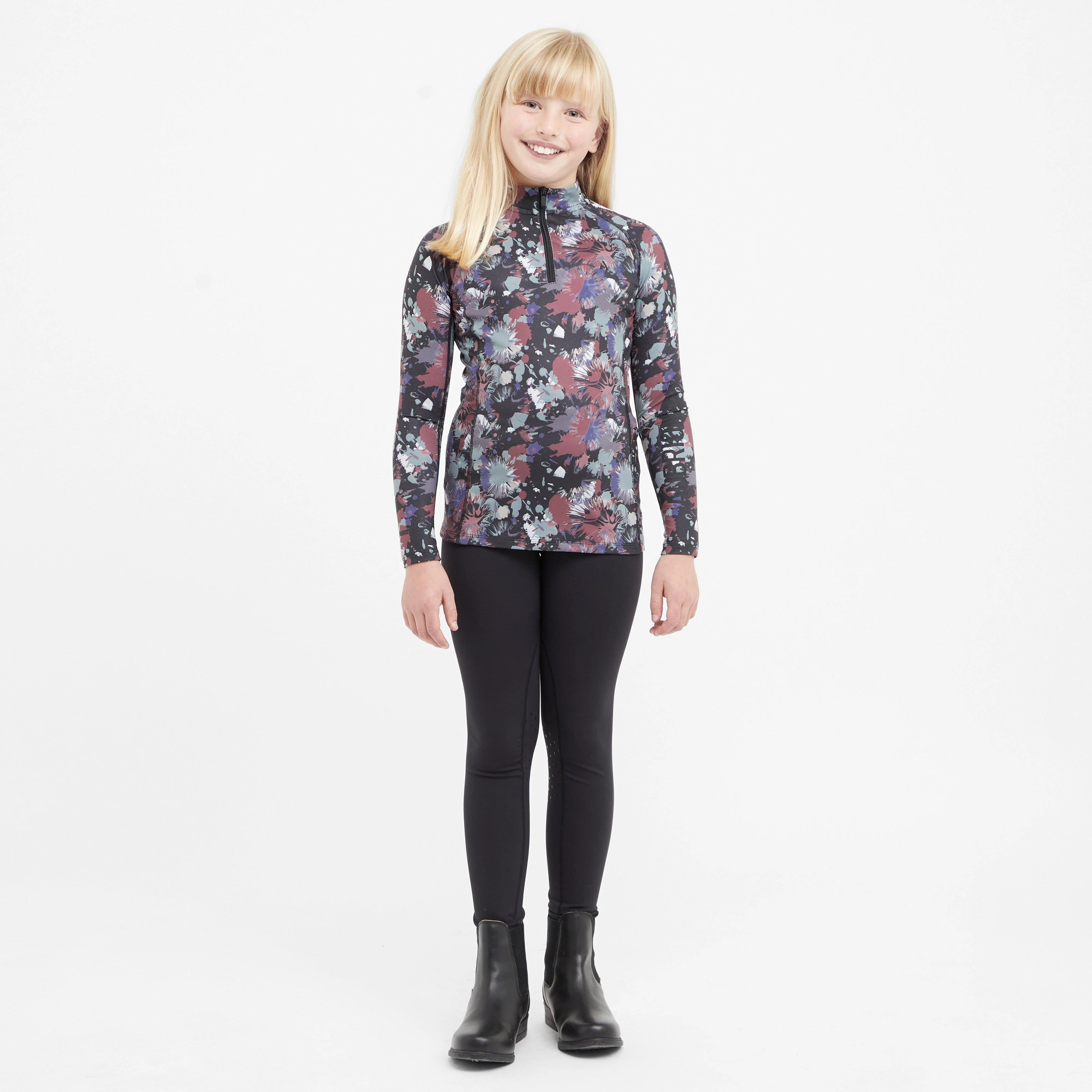 Young Rider React Long Sleeve Base Layer Abstract - Image 3
