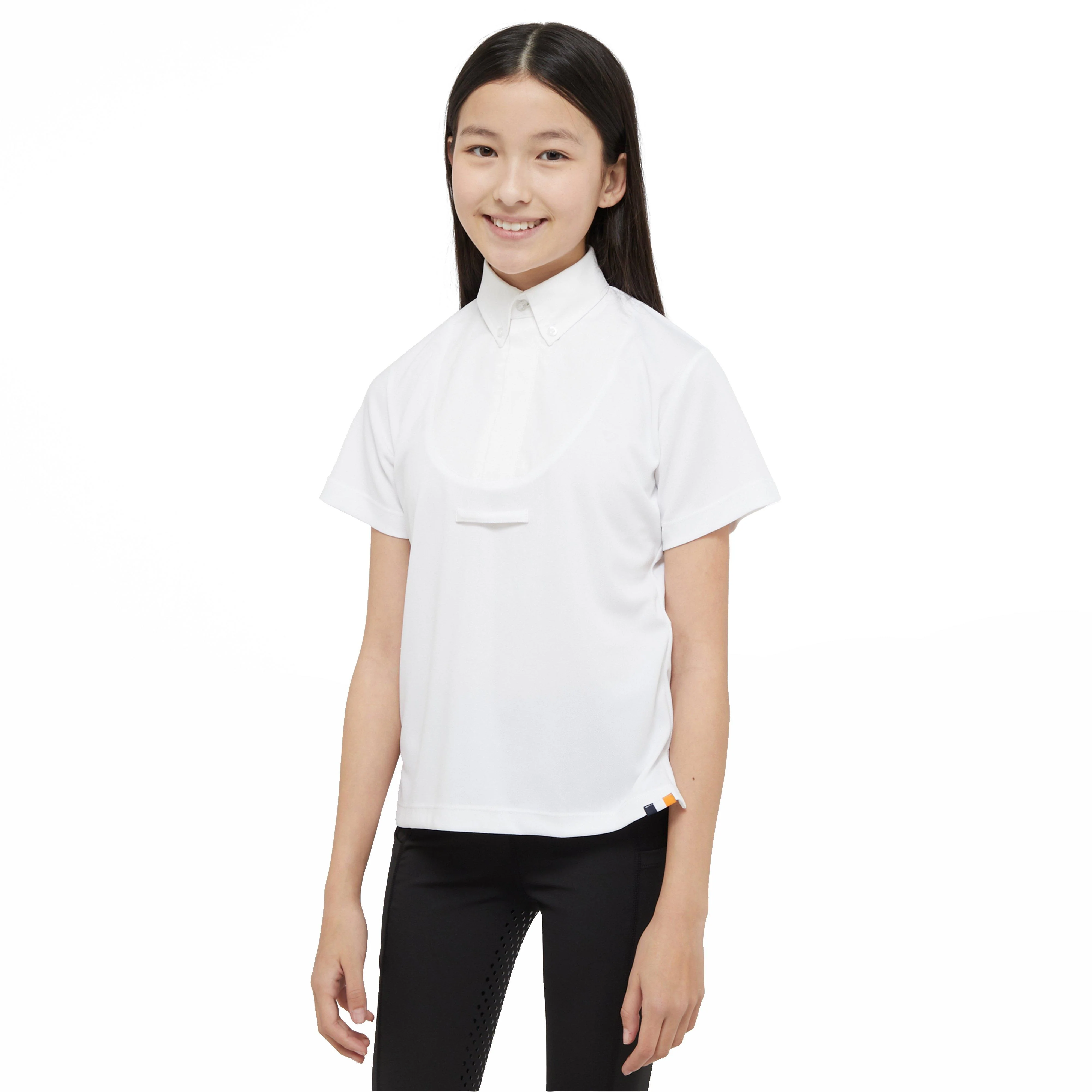 Young Rider Short Sleeve Tie Shirt White - Image 8