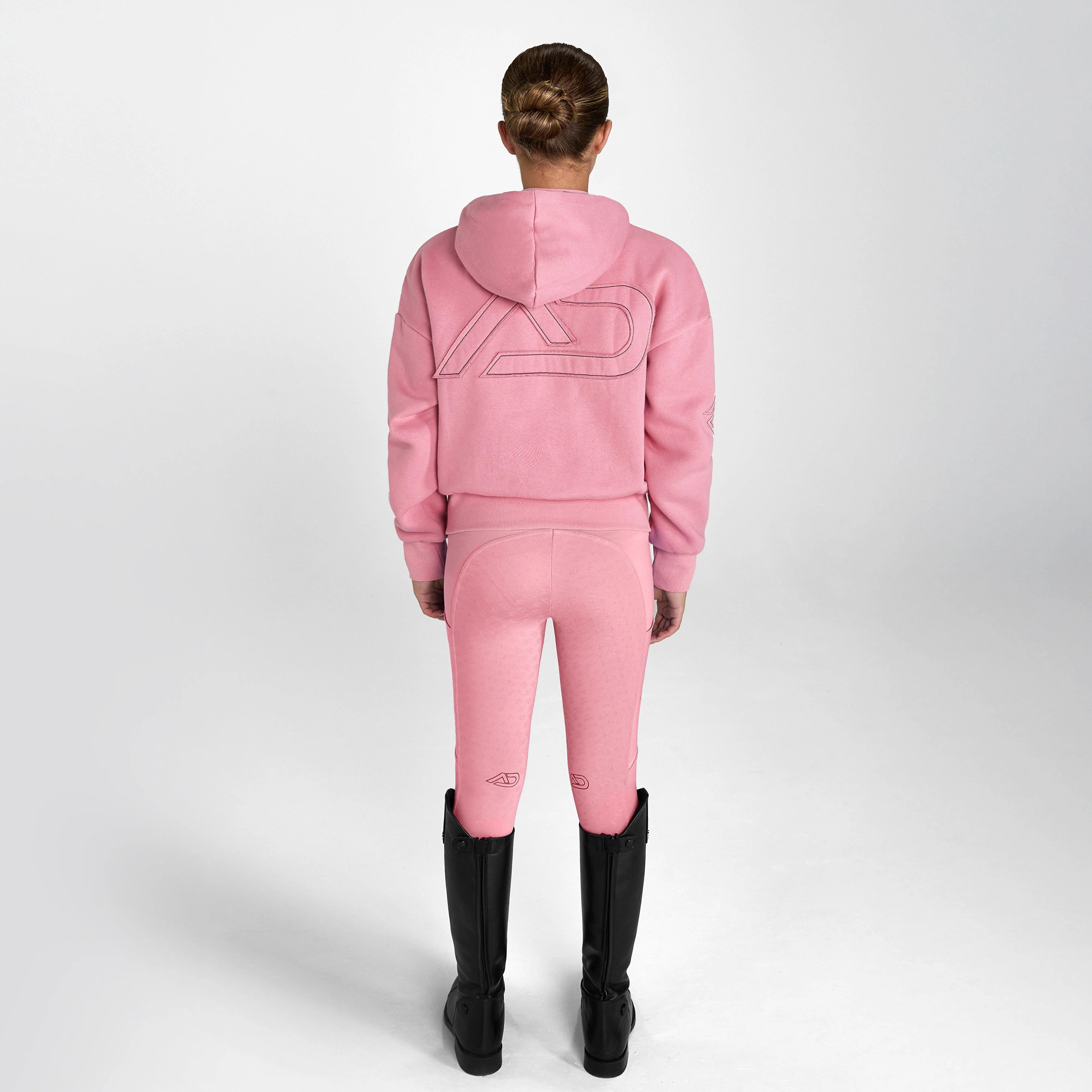 Young Rider Half Zip Hoodie Coral Pink - Image 5