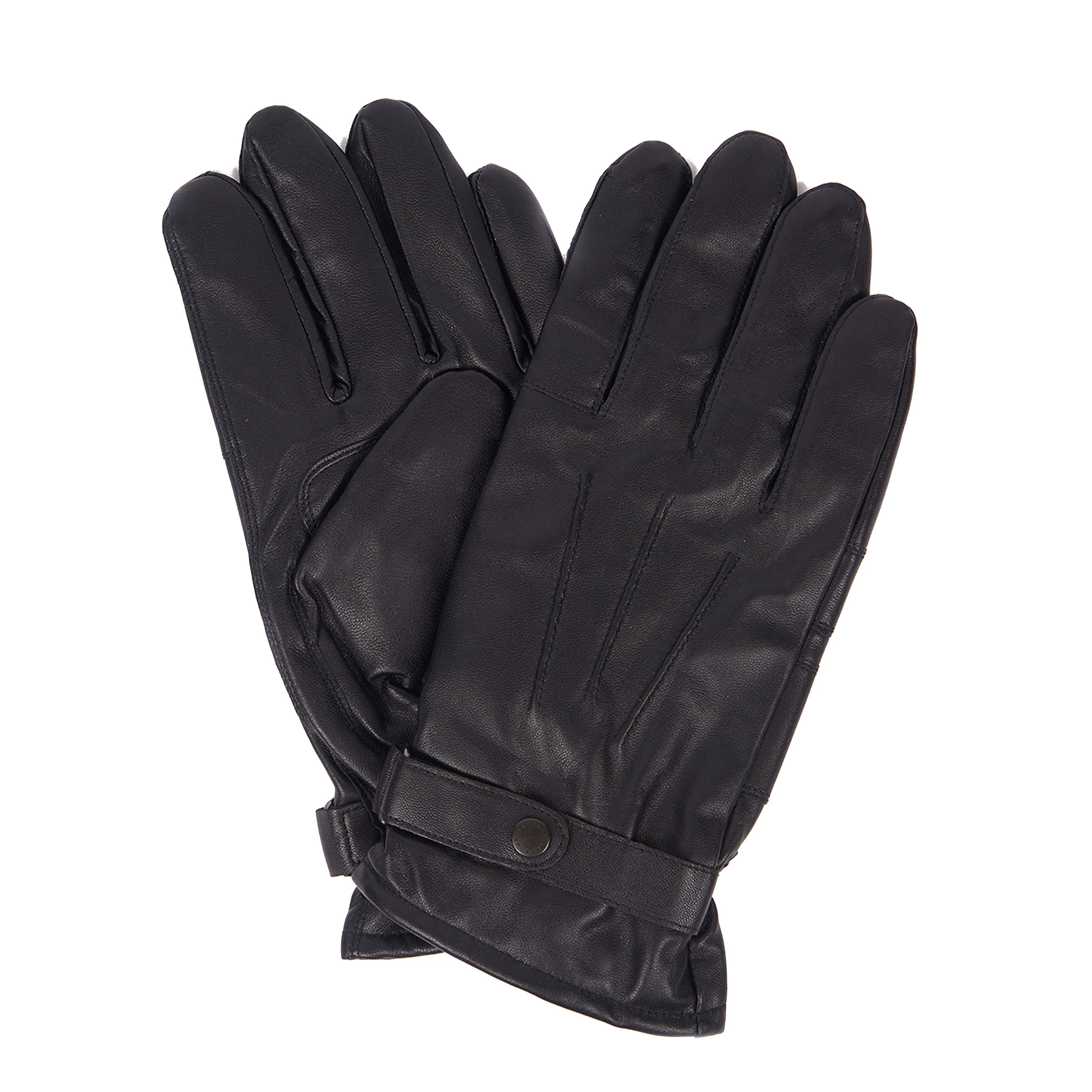 Adults Insulated Burnished Leather Gloves Black - Image 6
