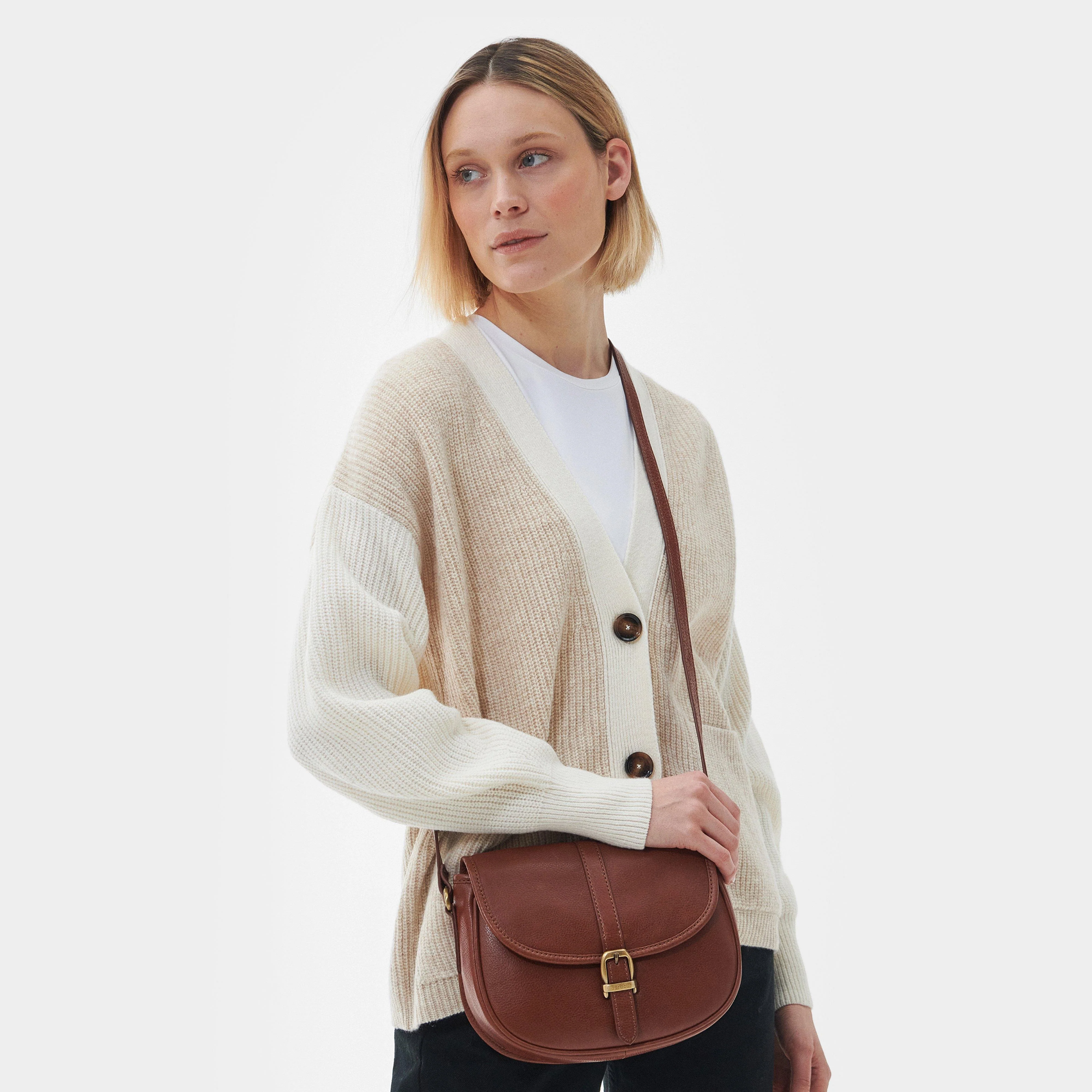 Laire Medium Leather Saddle Bag Brown - Image 5