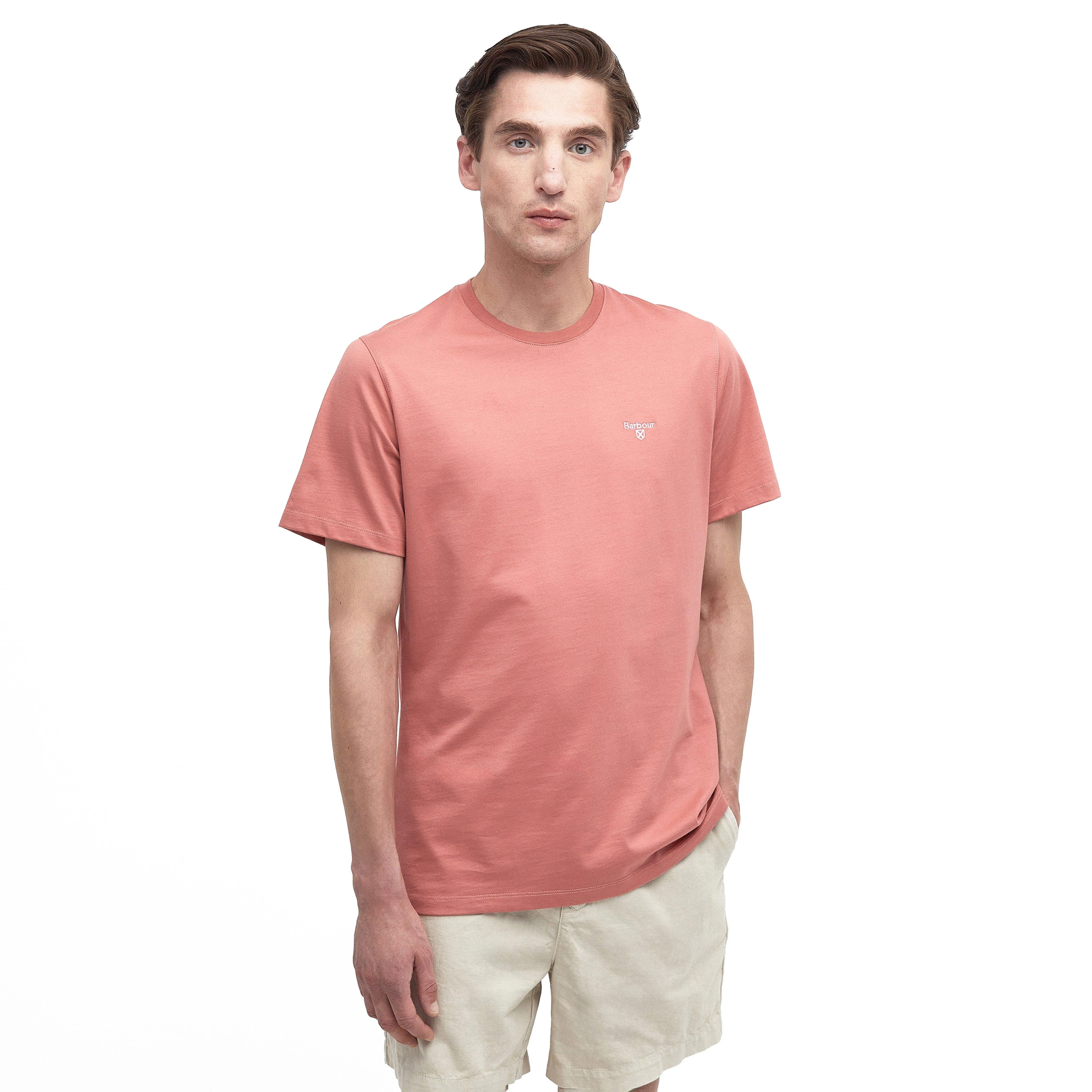 Mens Essential Sports T-Shirt Pink Clay - Image 8