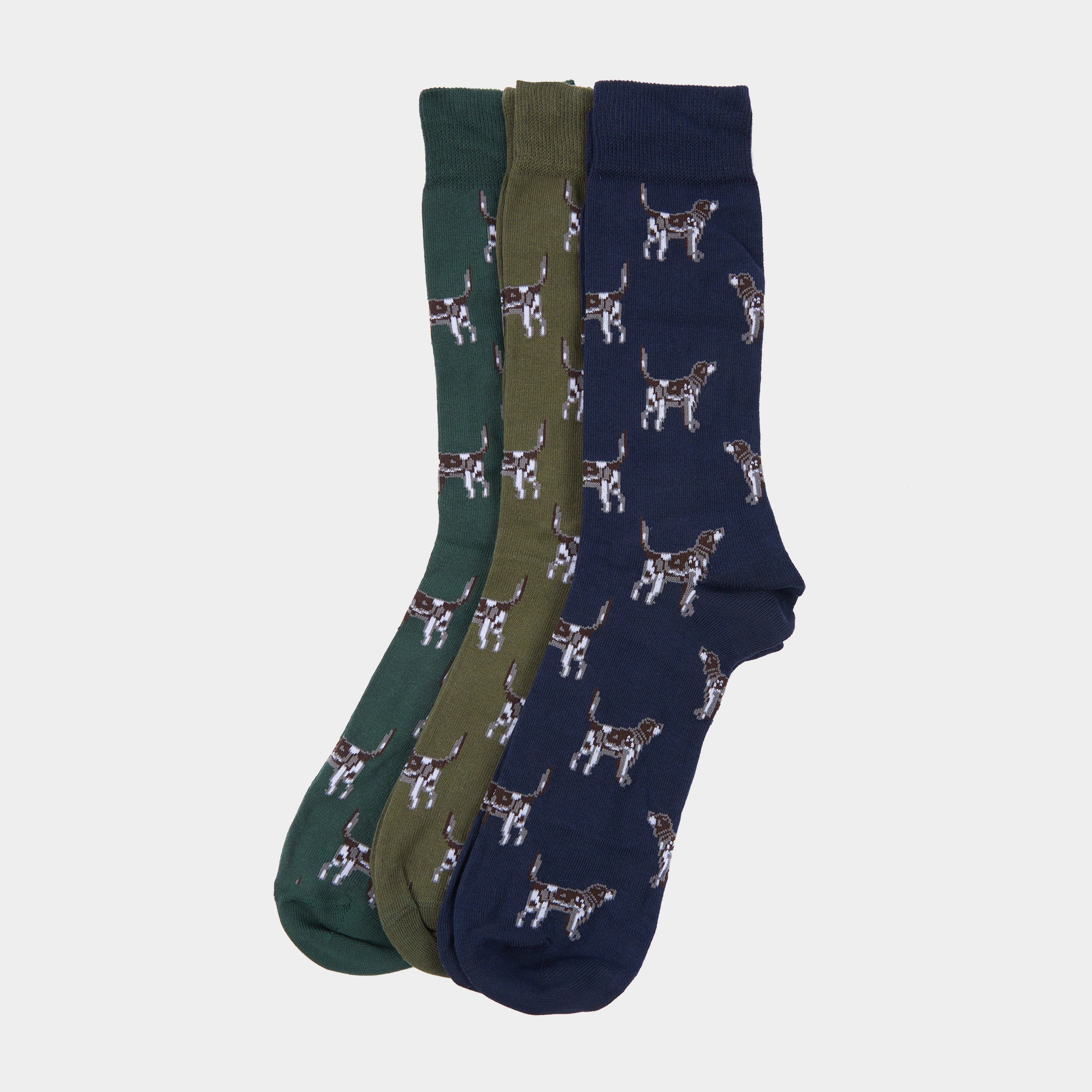 Mens Pointer Dog Socks Gift Box Blue/Green - Image 2