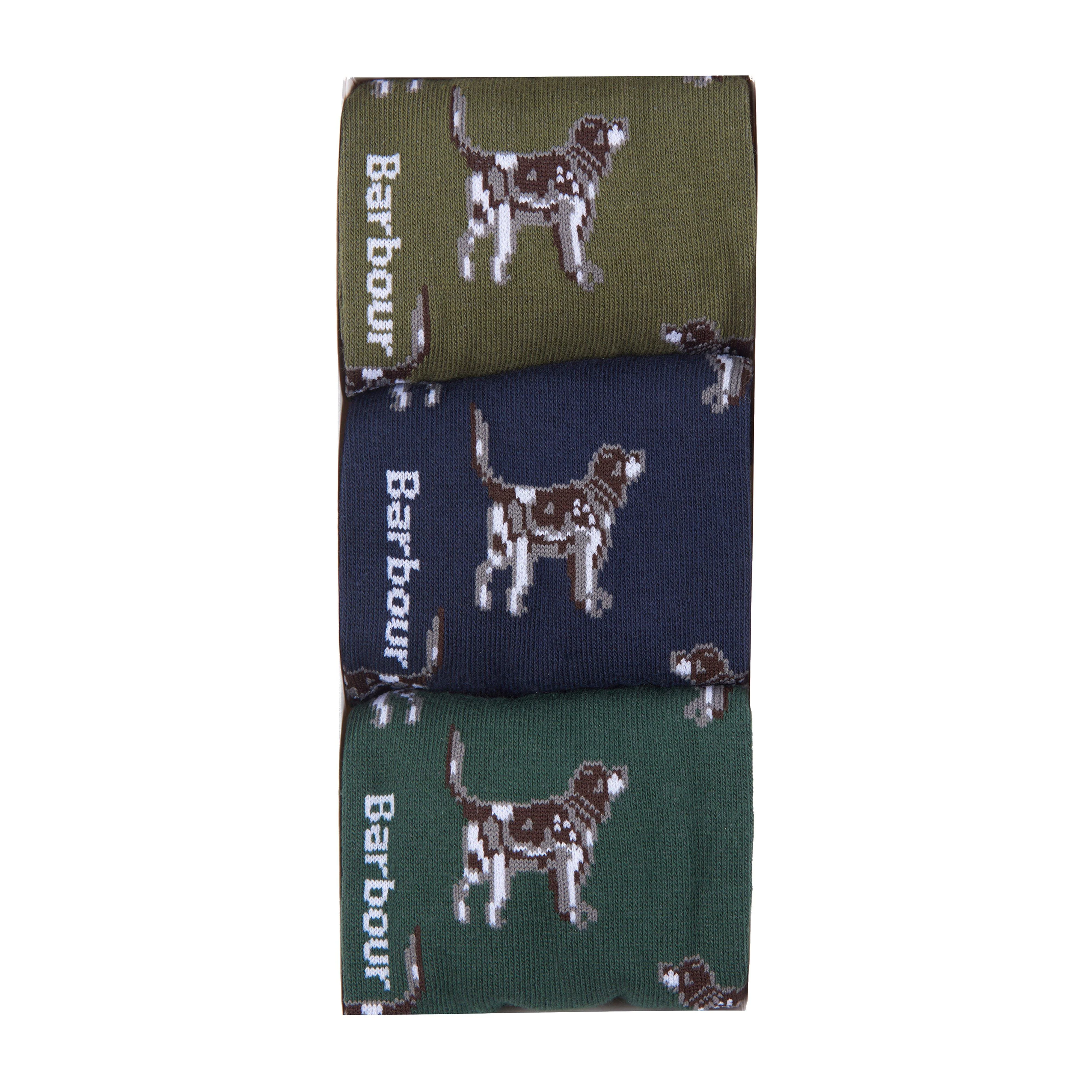 Mens Pointer Dog Socks Gift Box Blue/Green - Image 5