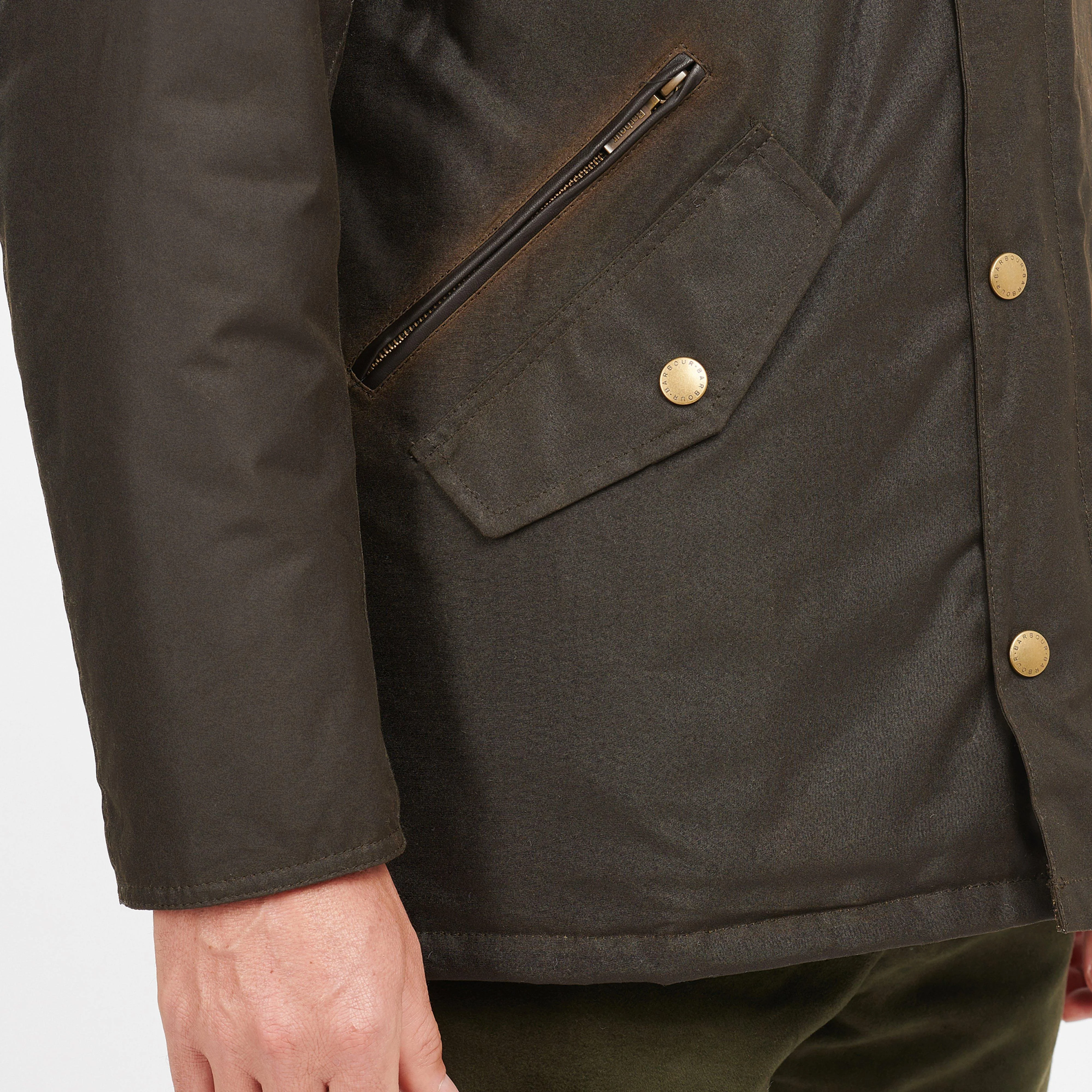 Mens Prestbury Wax Jacket Olive - Image 5