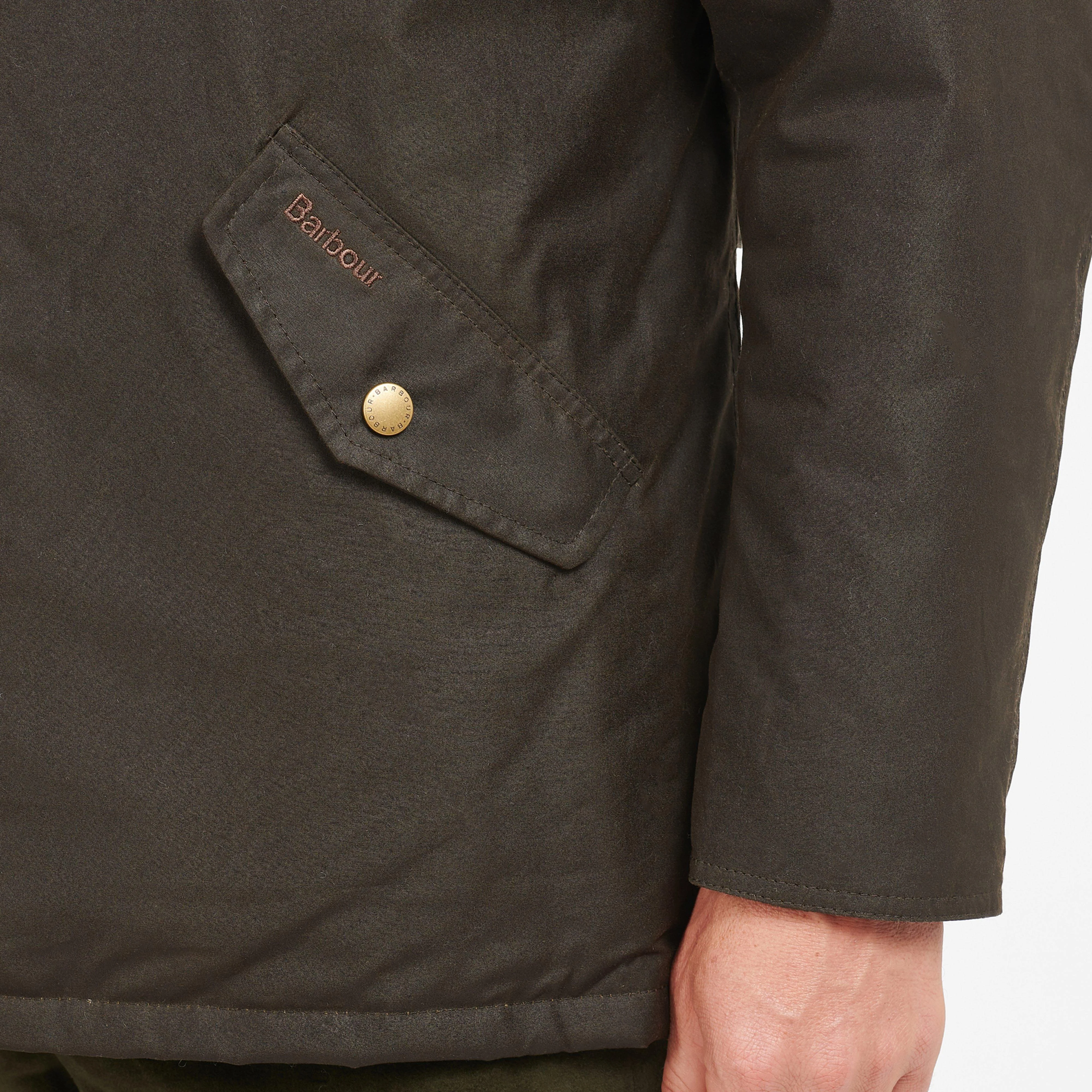Mens Prestbury Wax Jacket Olive - Image 6