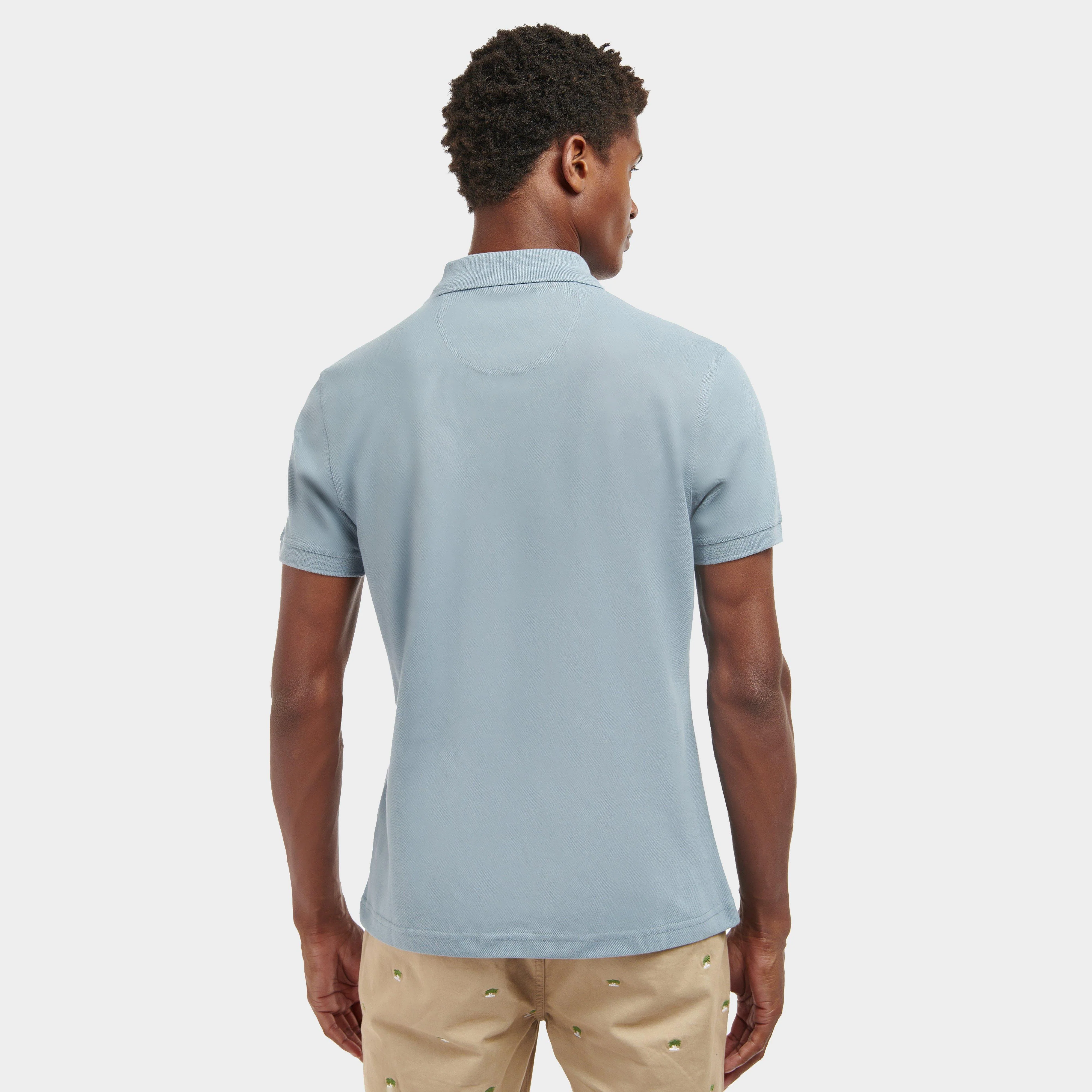 Mens Sports Polo Shirt Washed Blue - Image 2