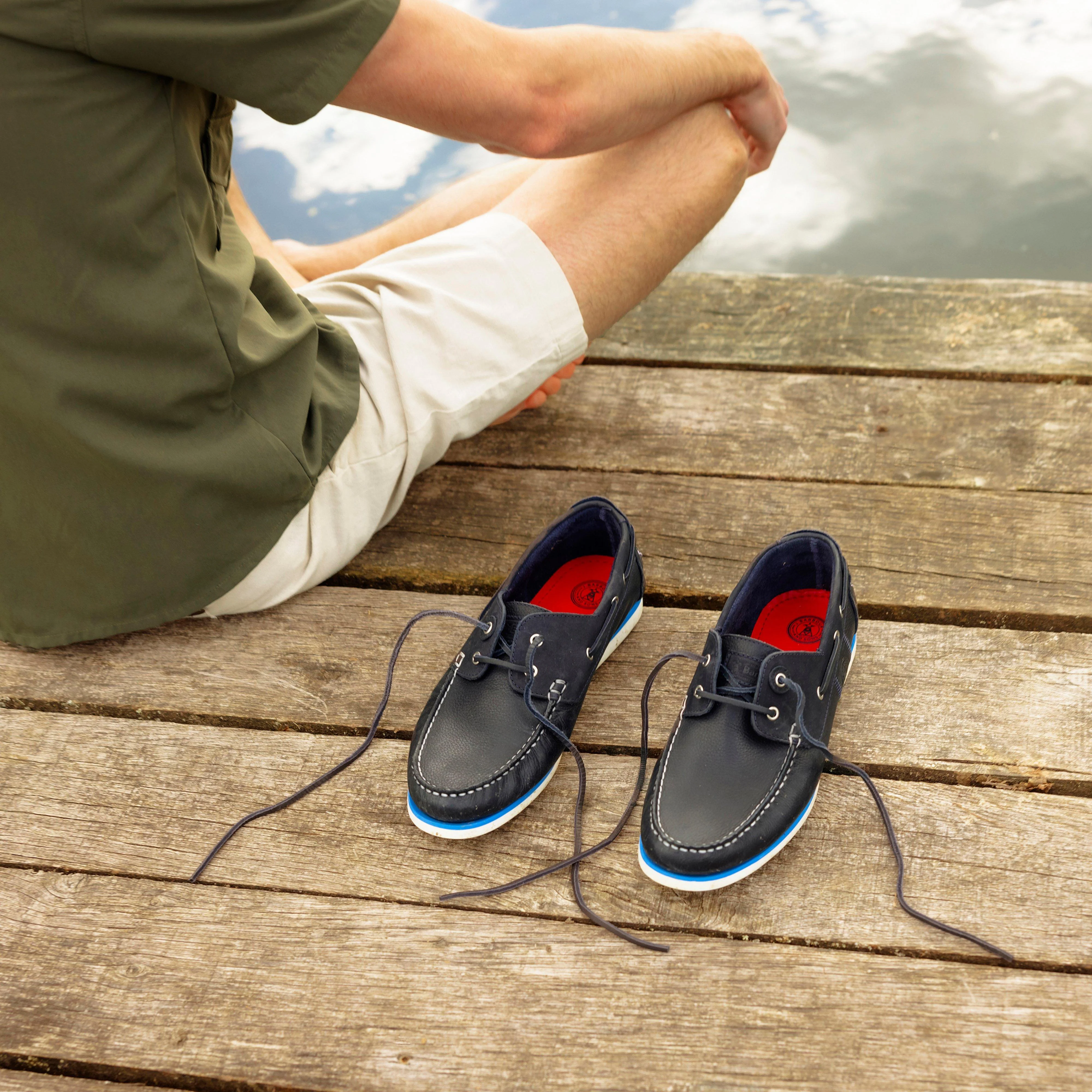 Mens Wake Boat Shoes Navy - Image 8