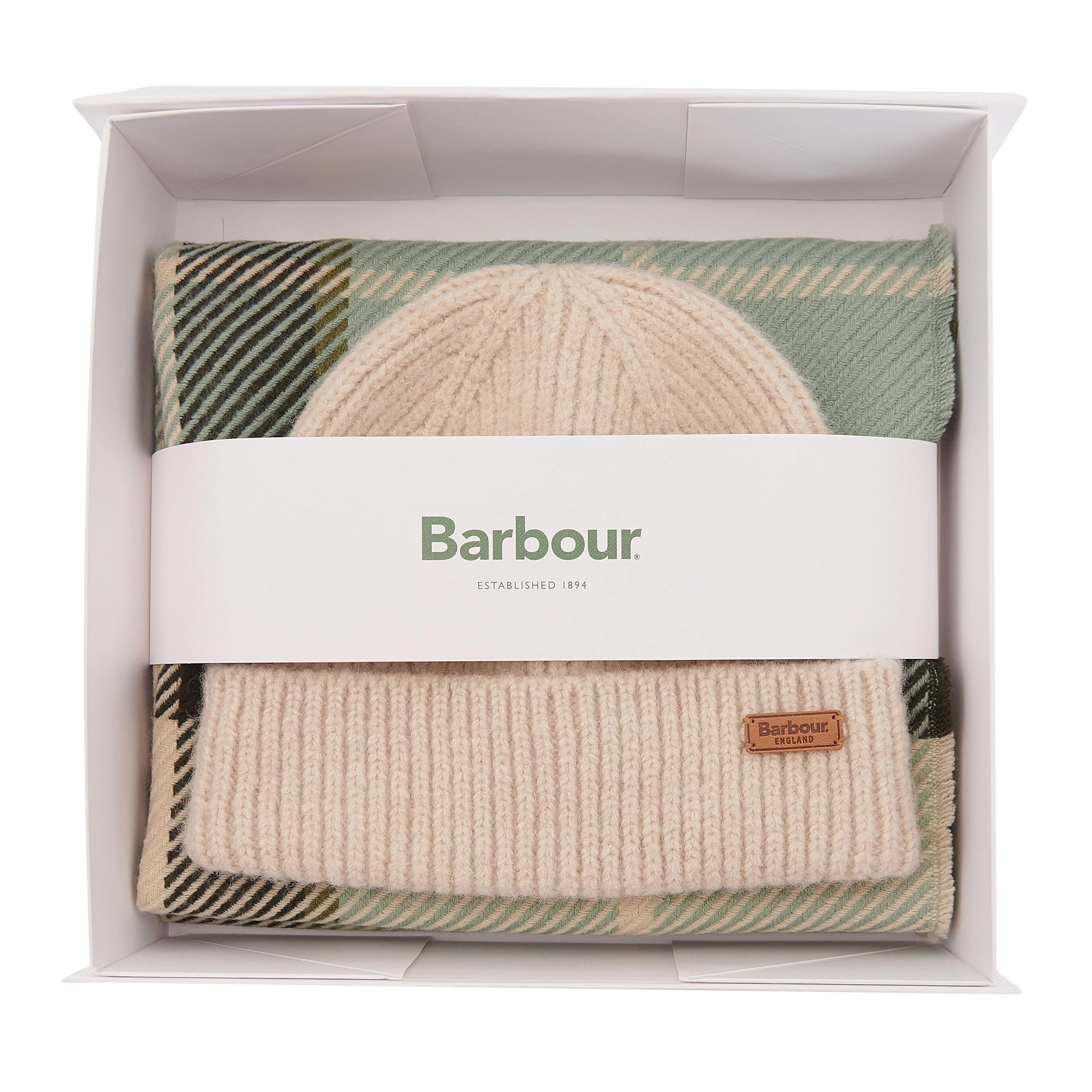 Saltburn Beanie & Tartan Scarf Gift Set Soft Mint - Image 3