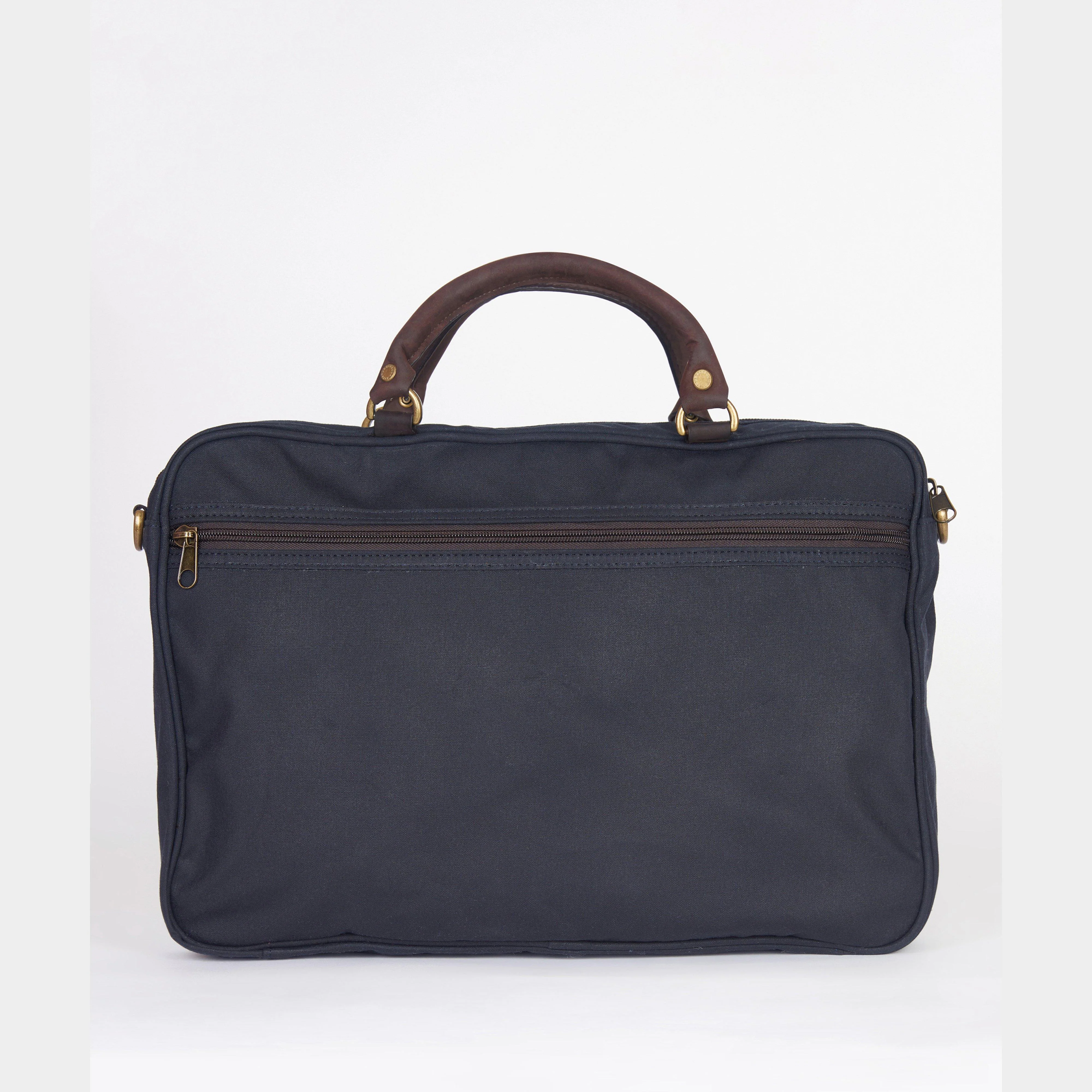 Wax Leather Briefcase Navy - Image 2