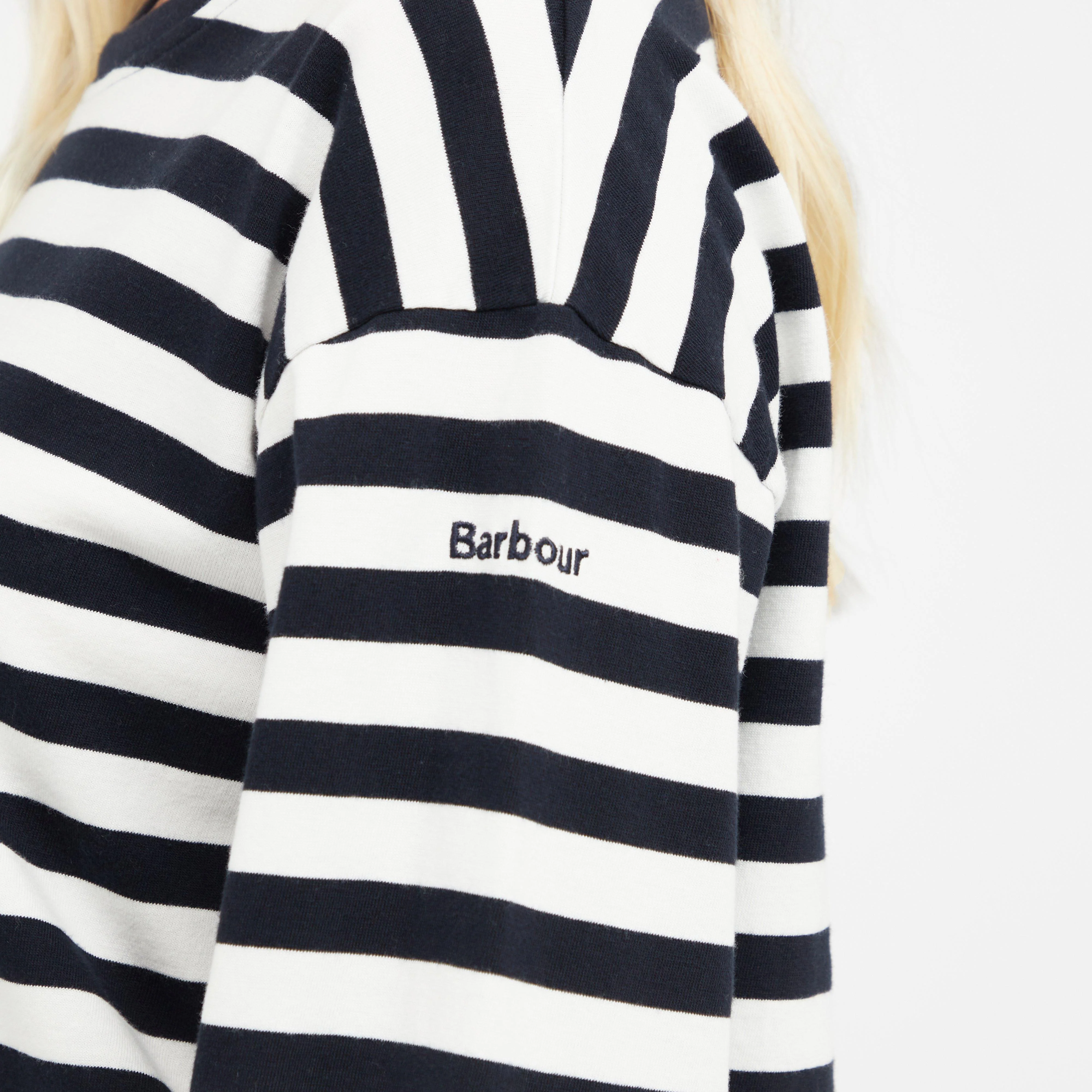 Womens Bede Oversized Top Navy Stripe - Image 5