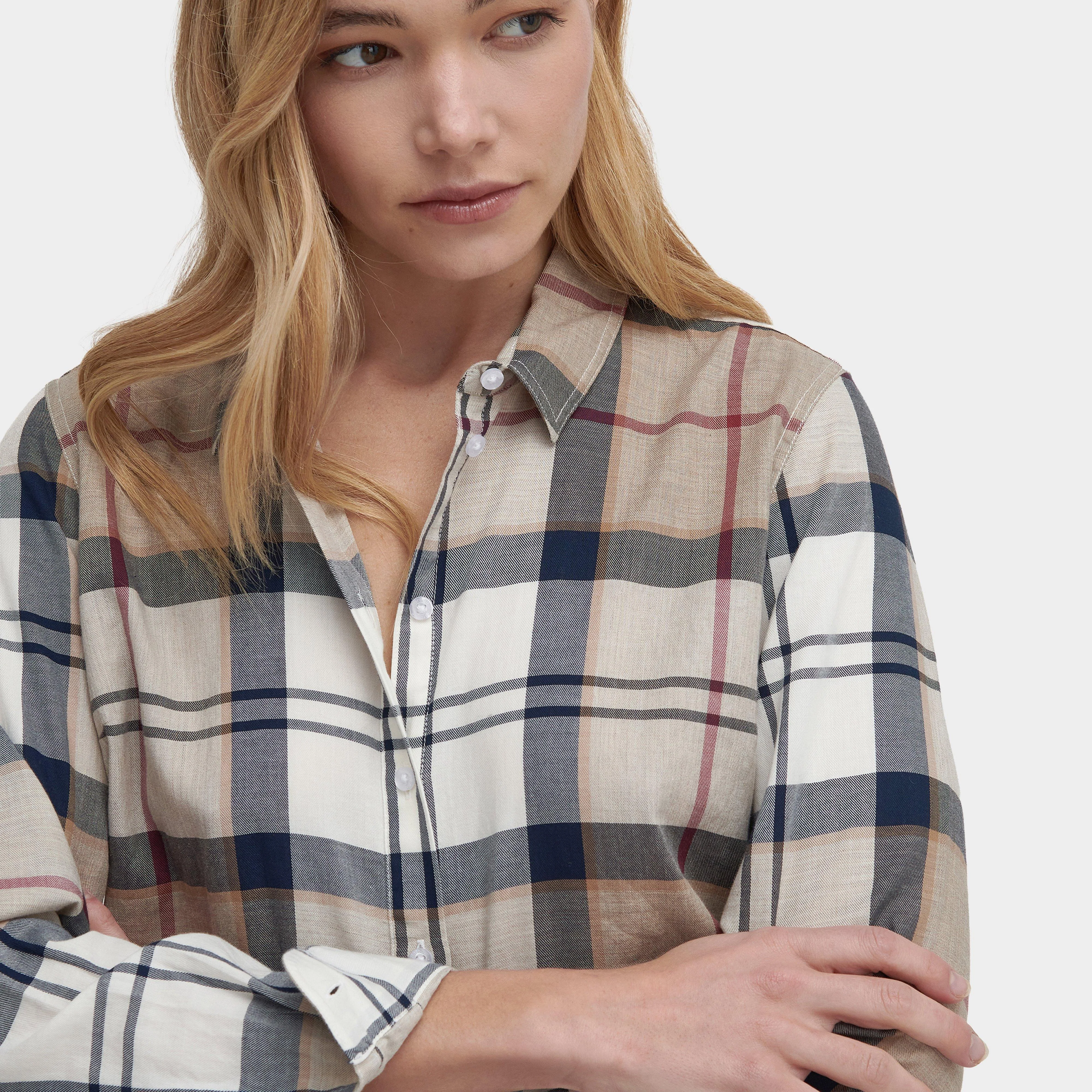 Women's Bredon Regular Long-Sleeved Shirt Hessian Tartan - Image 3