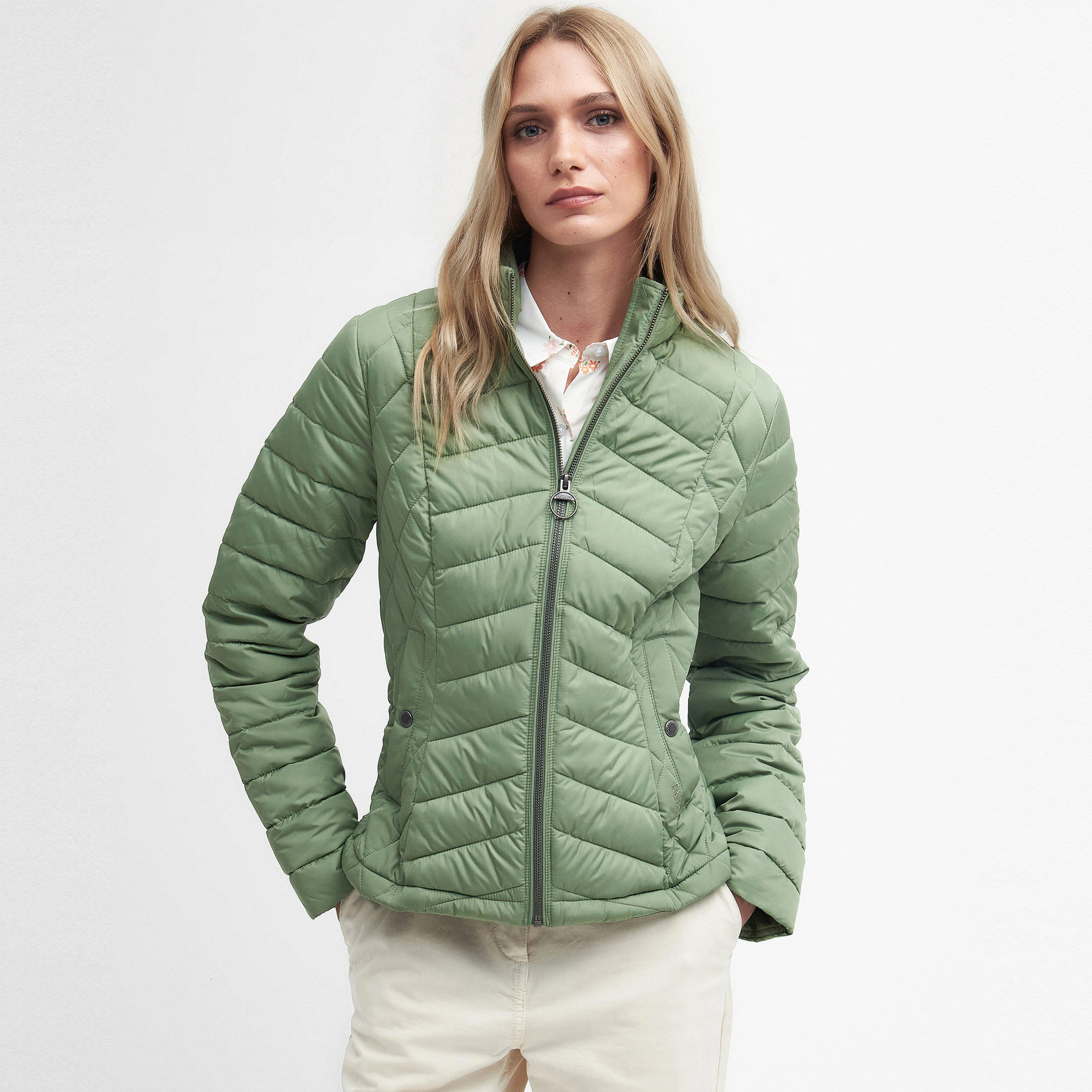 Womens Clematis Quilted Jacket Bayleaf - Image 3