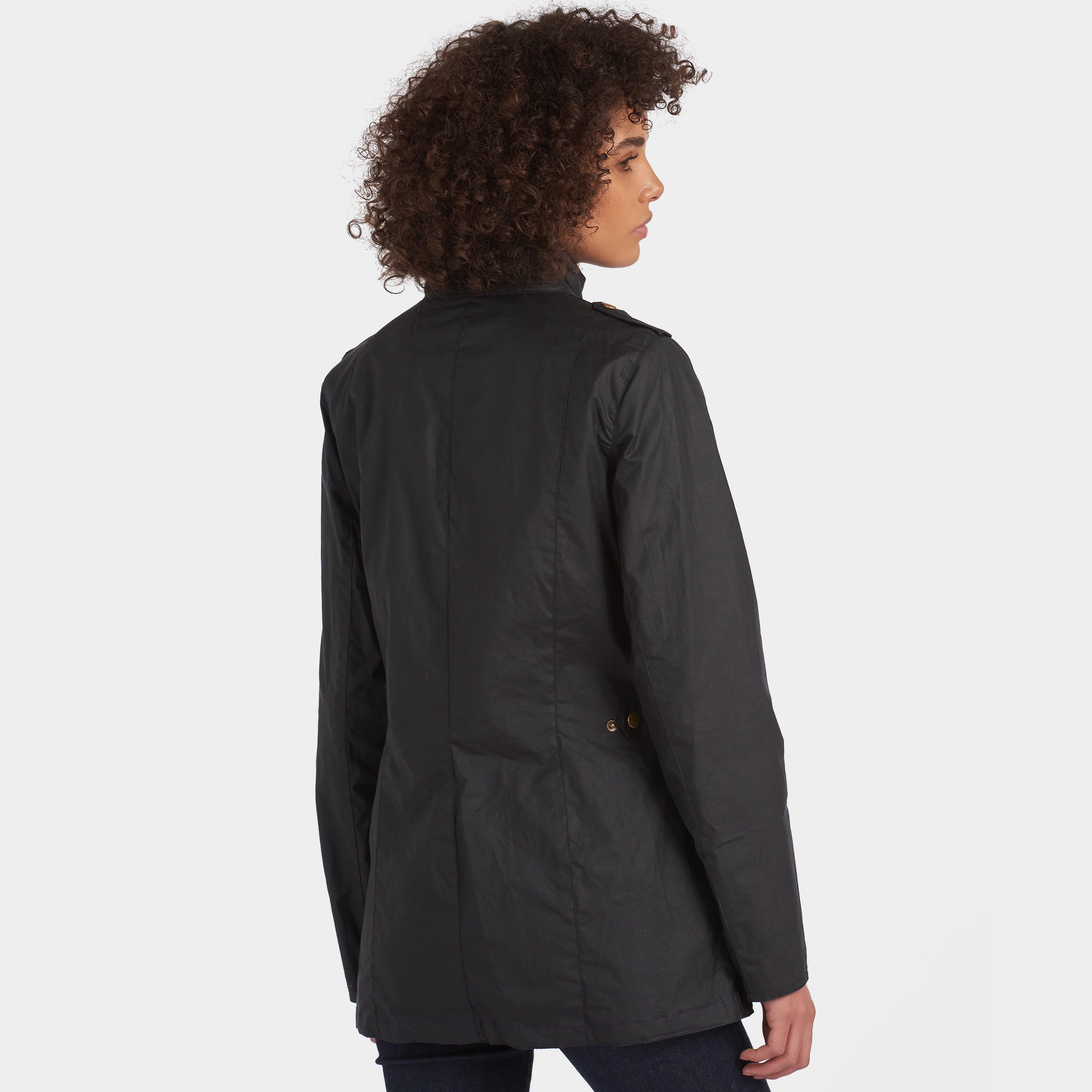 Womens Lightweight Defence Waxed Cotton Jacket Navy - Image 2