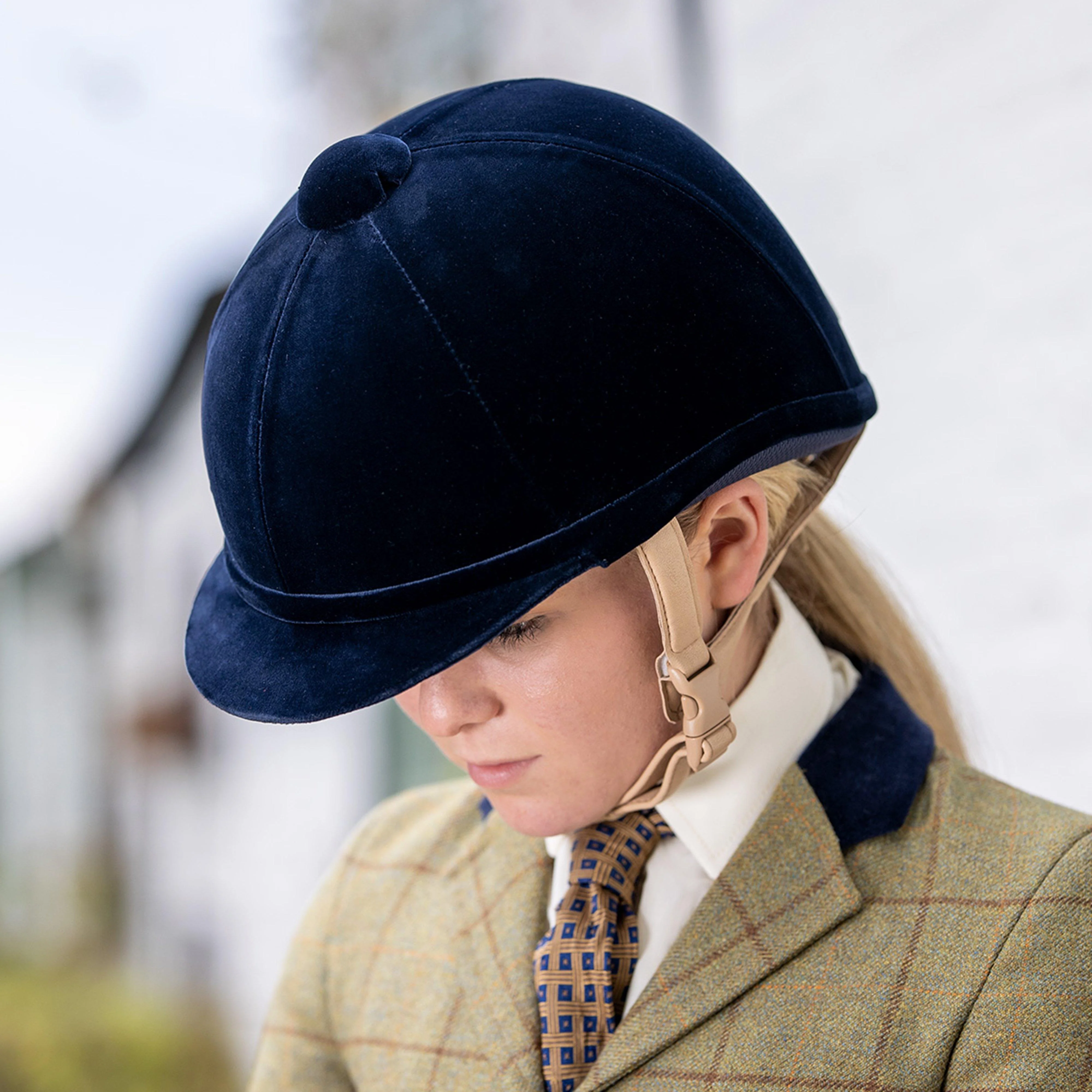 Adults Hampton Riding Hat Navy - Image 3