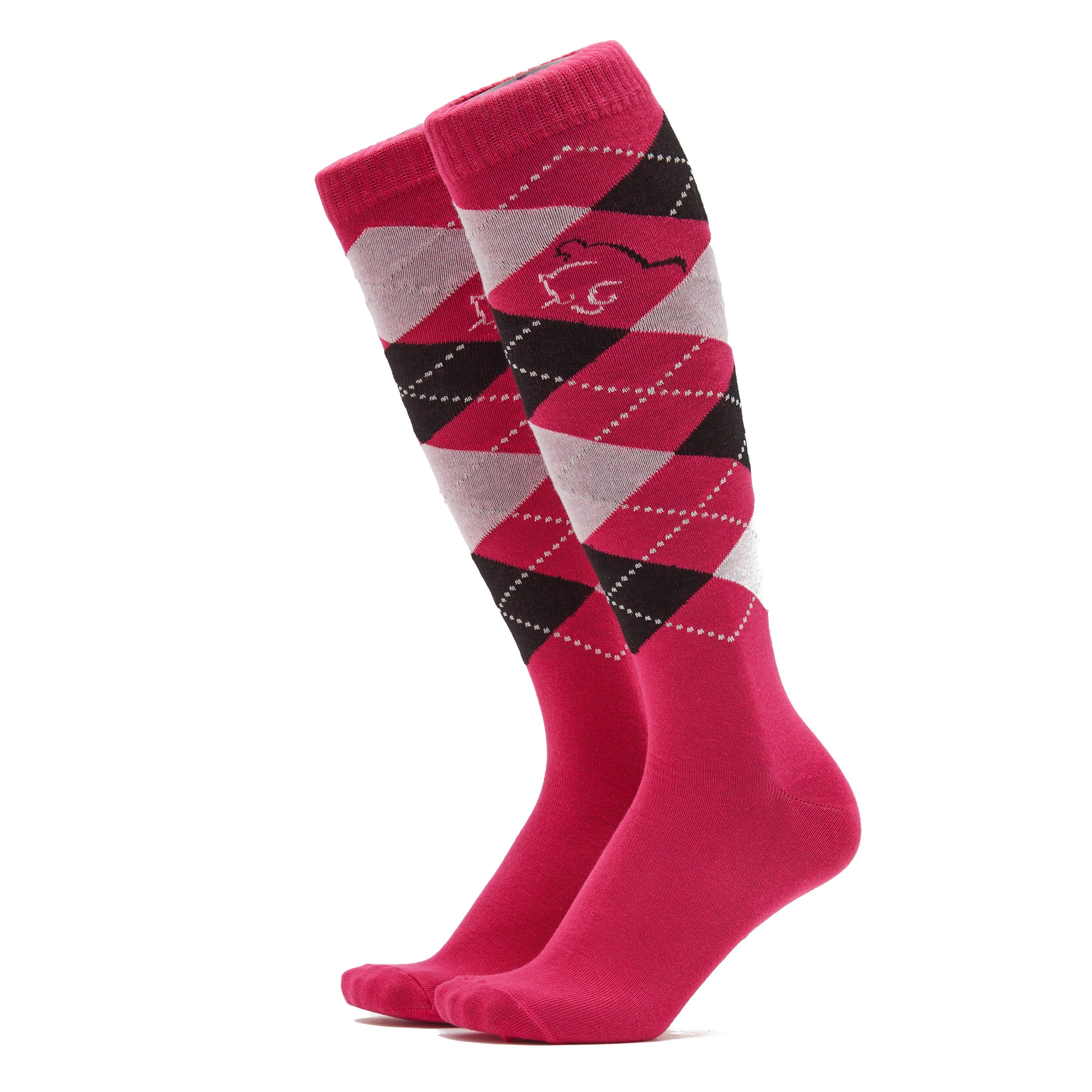 Adults Argyle Cotton Socks Pink - Image 6
