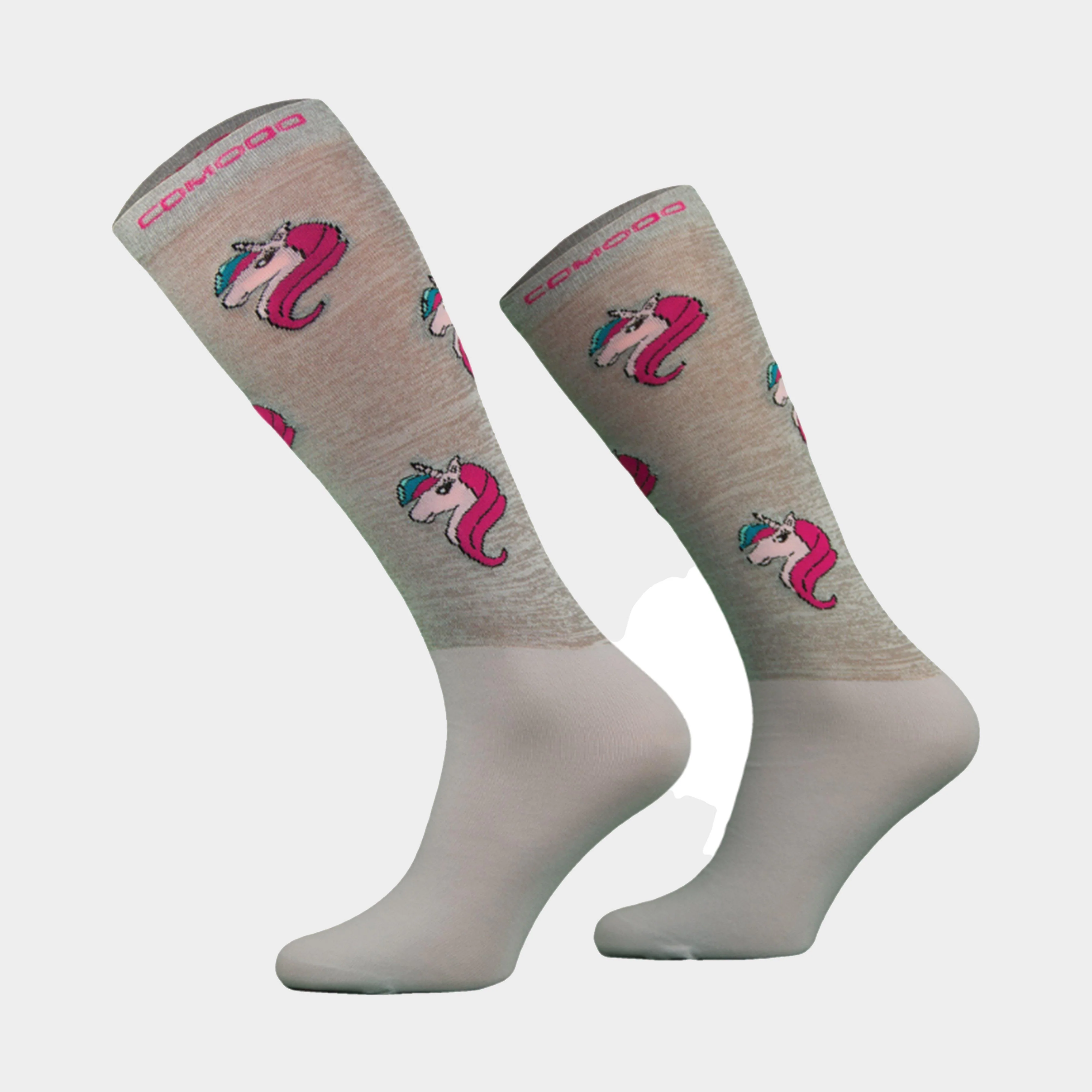 Adults Microfibre Socks Grey Unicorn