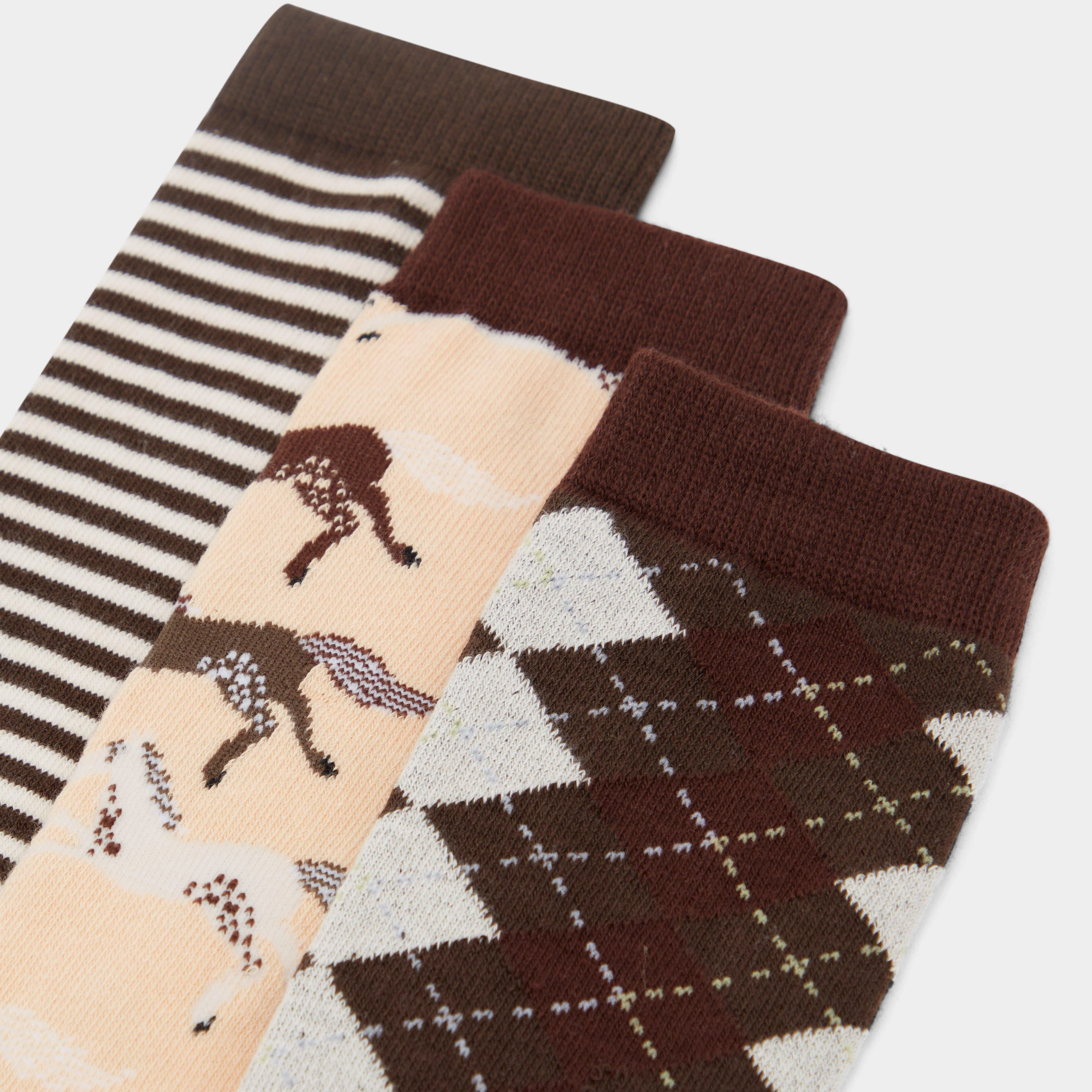 3 Pack Socks Olive Neutrals - Image 5