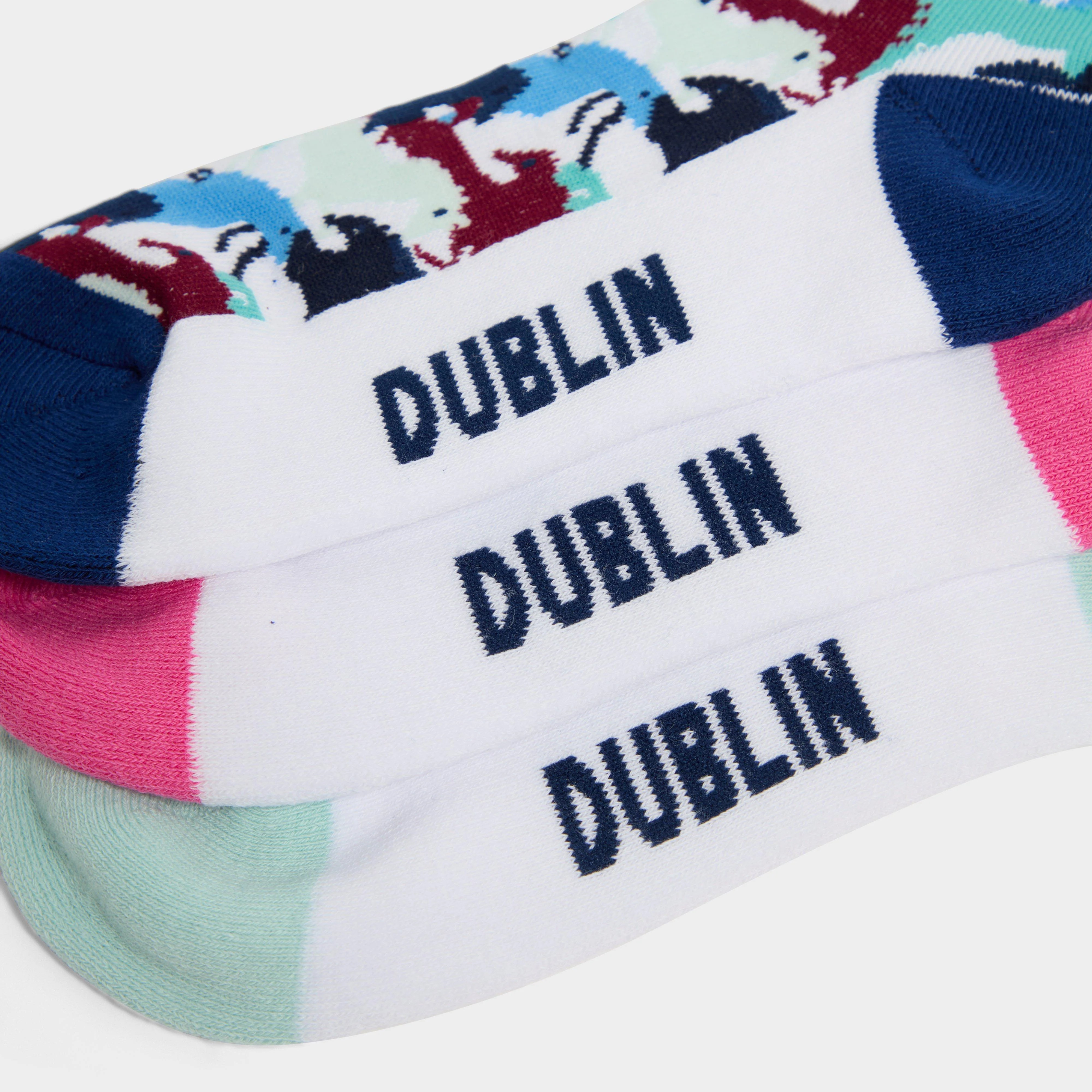 Adults 3 Pack Socks Multicolour Horse - Image 4