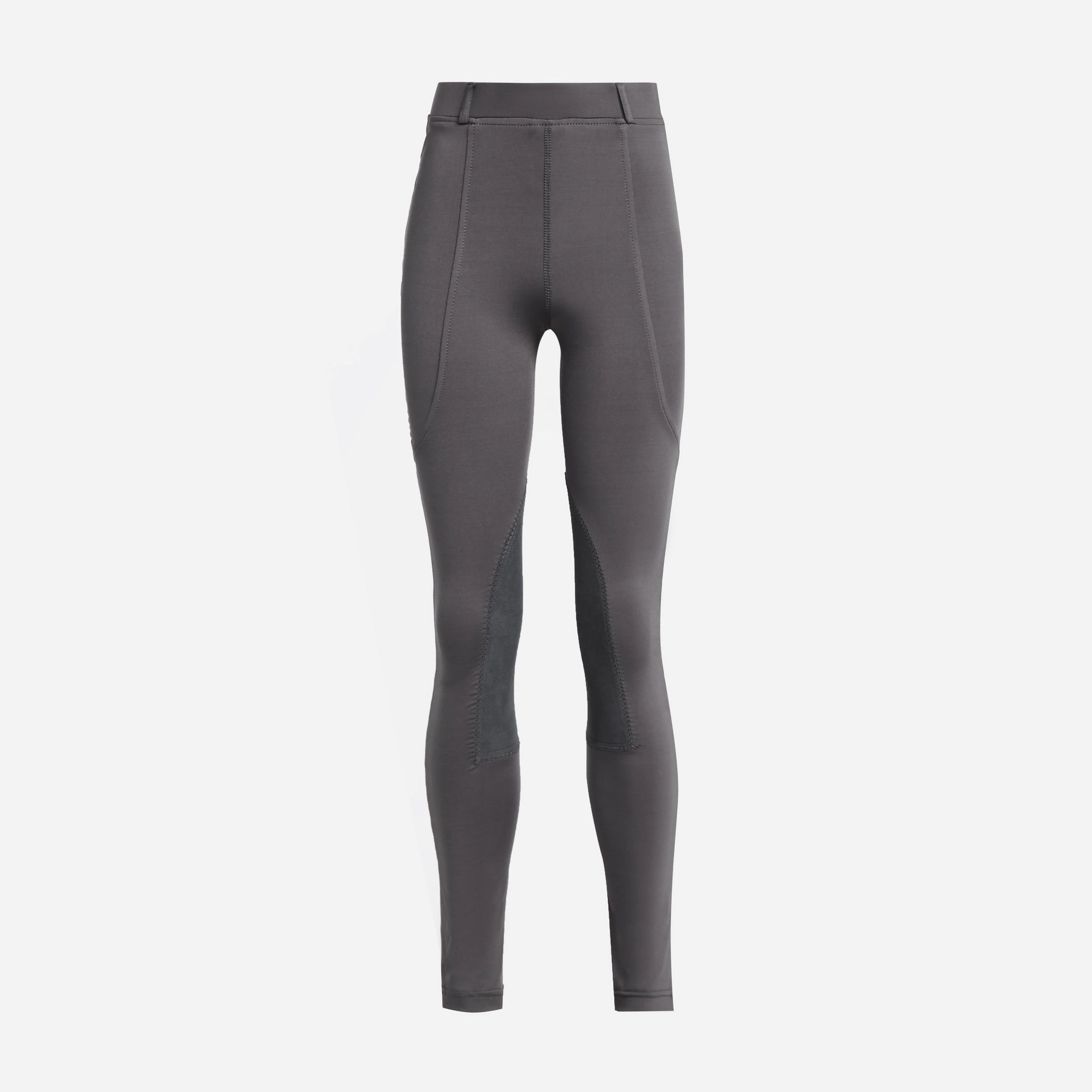 Childs Performance Flex Knee Patch Riding Tights Charcoal - Image 7