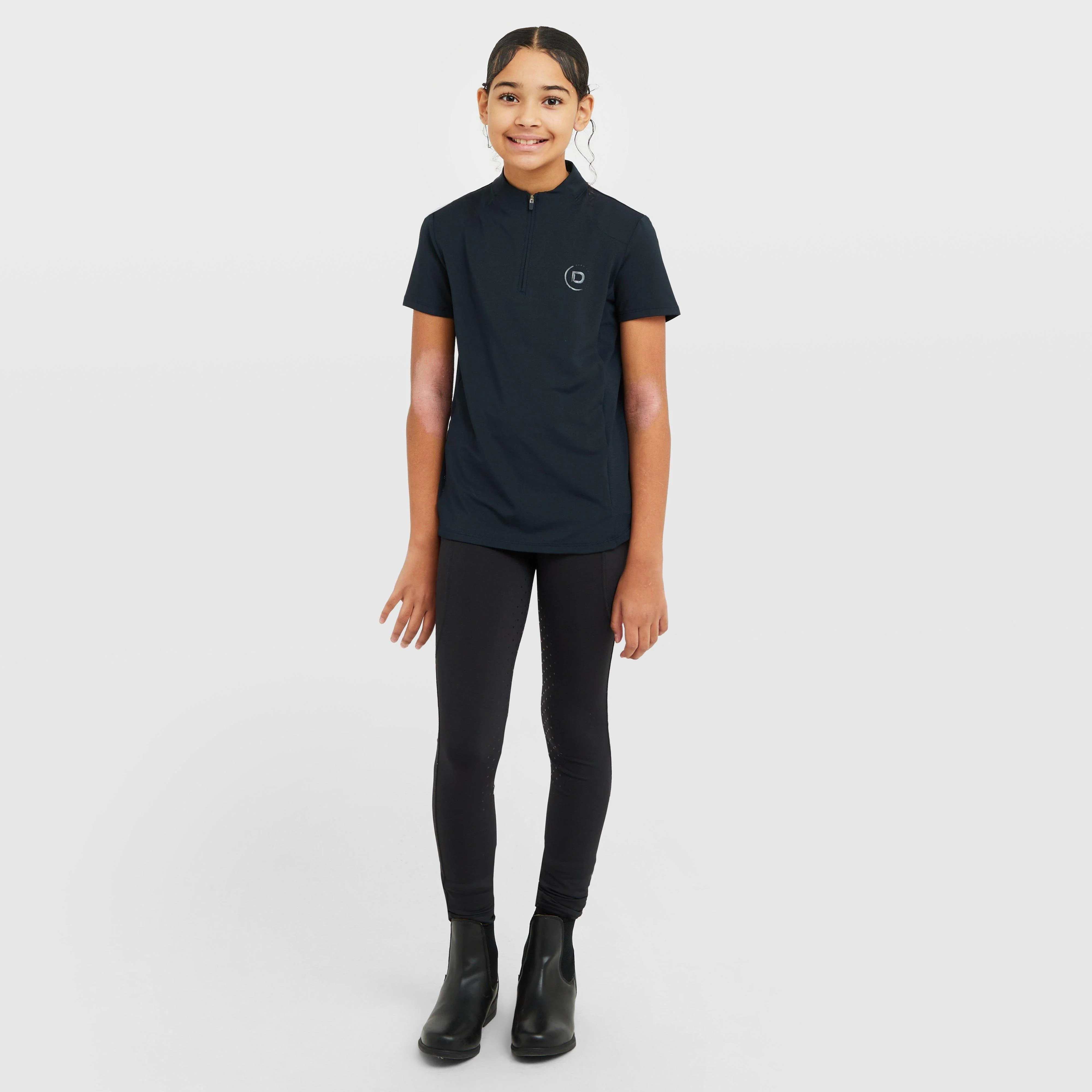 Kids 1/4 Zip Short Sleeve Top Navy - Image 3