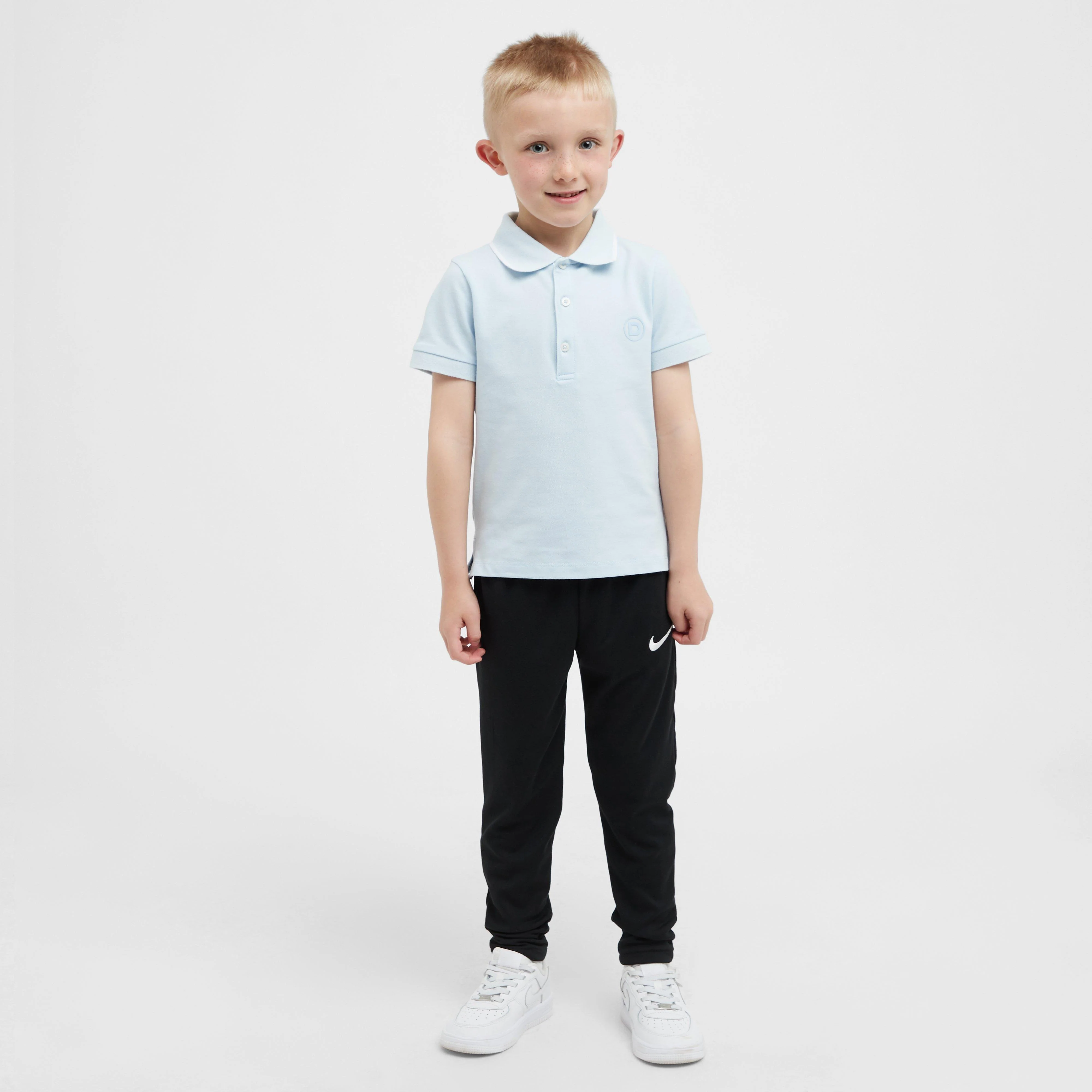 Kids Cotton Pique Short Sleeved Polo Sky Blue - Image 3