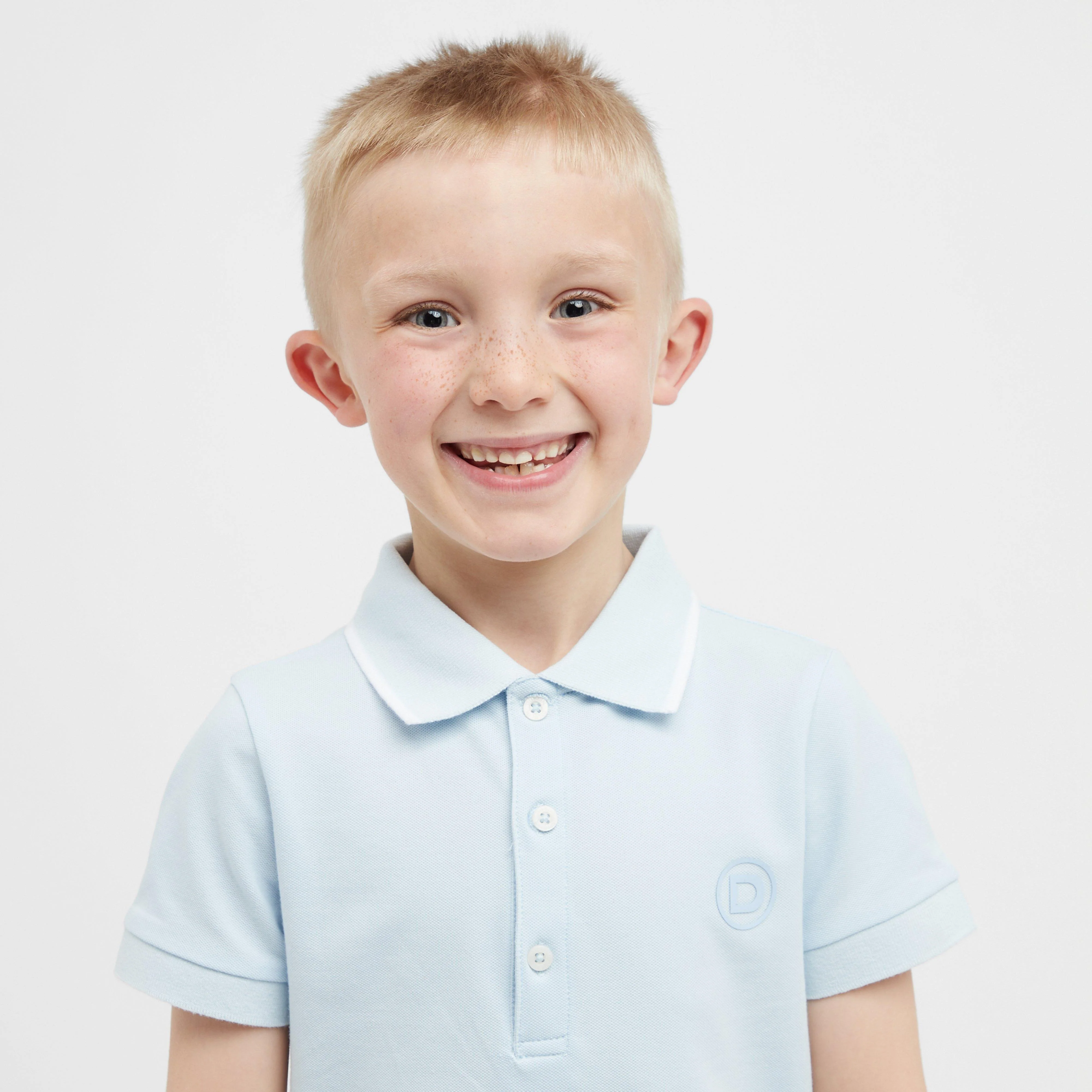 Kids Cotton Pique Short Sleeved Polo Sky Blue - Image 4