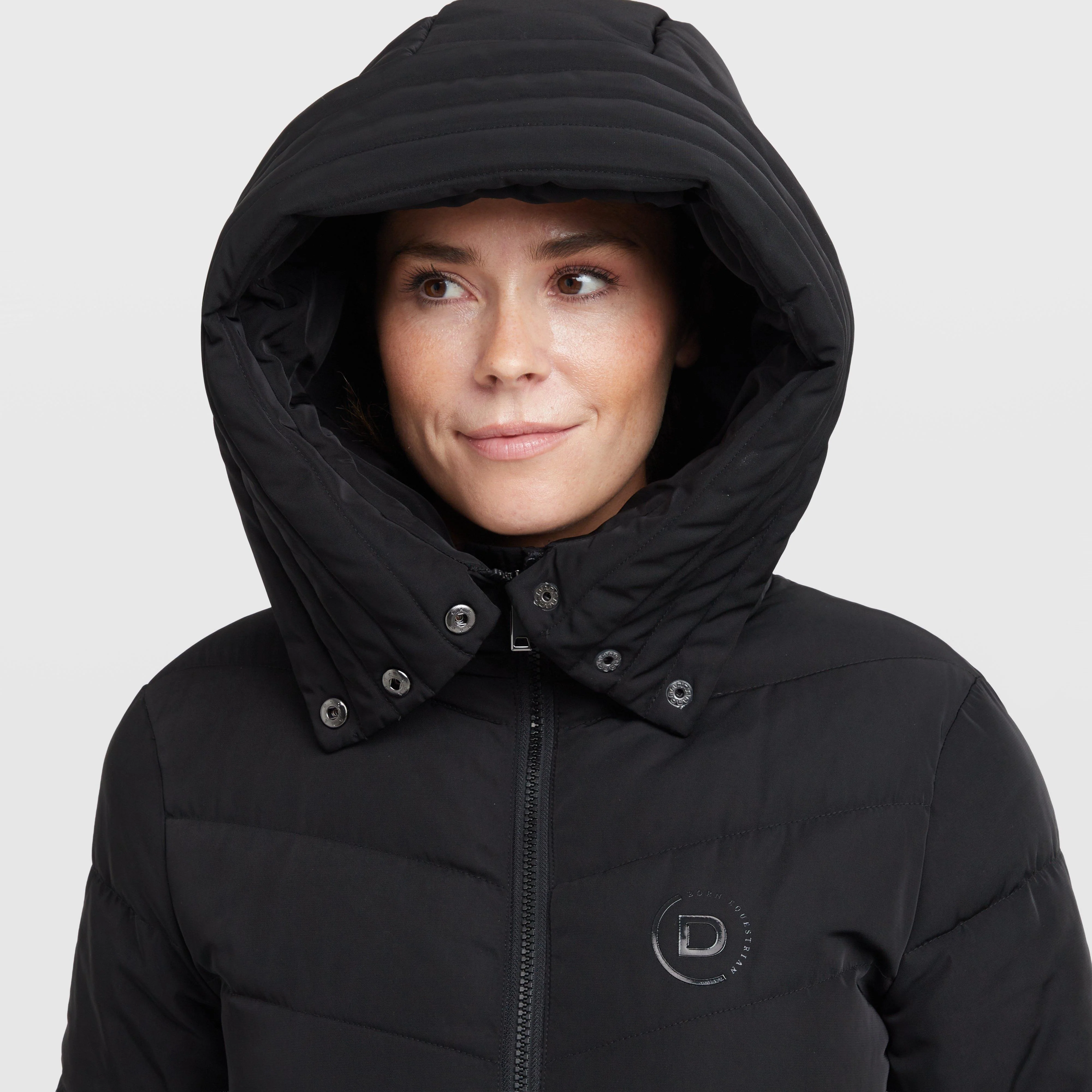 Womens Belted Longline Puffer Black - Image 4