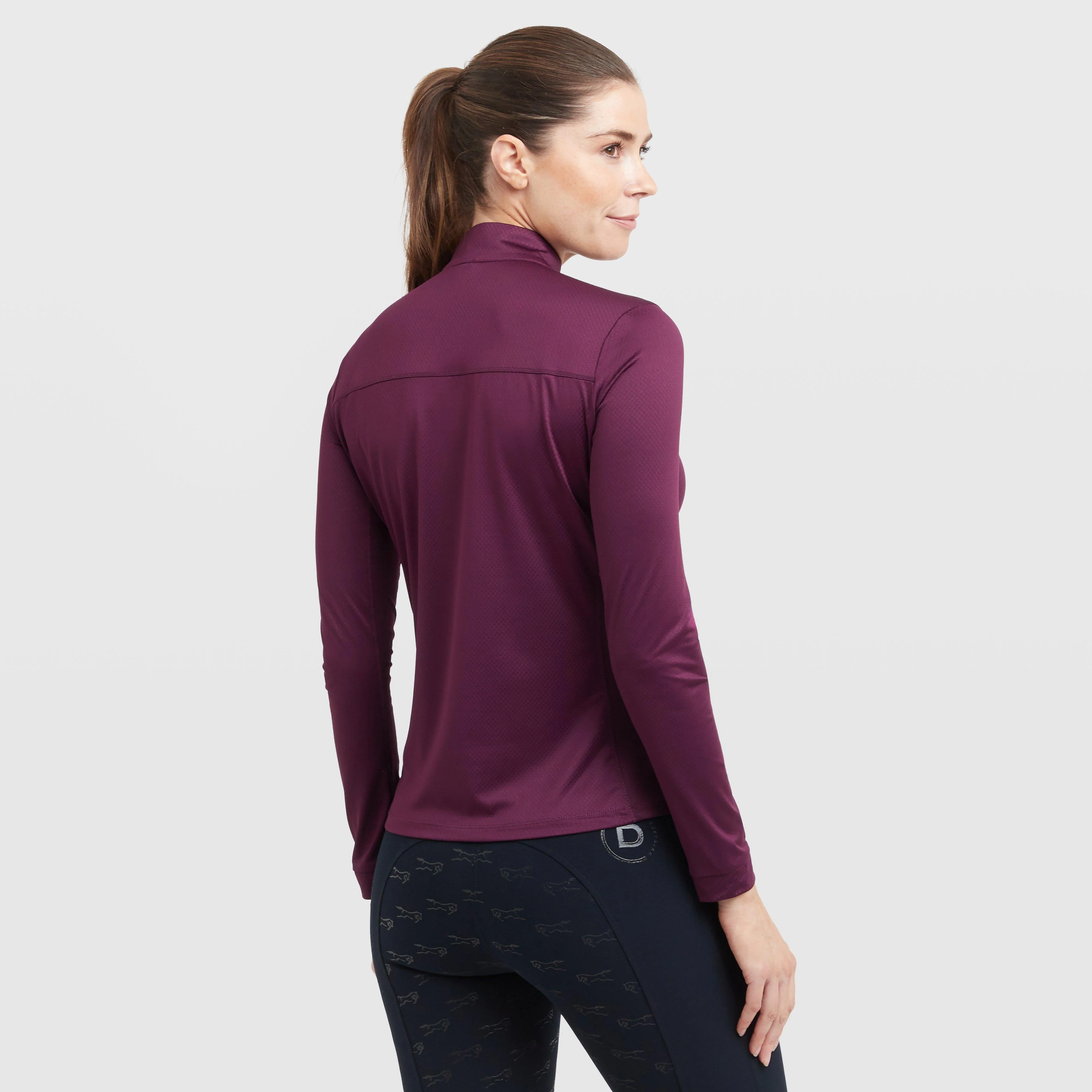 Womens Breathable Long Sleeve Top Purple Violet - Image 2