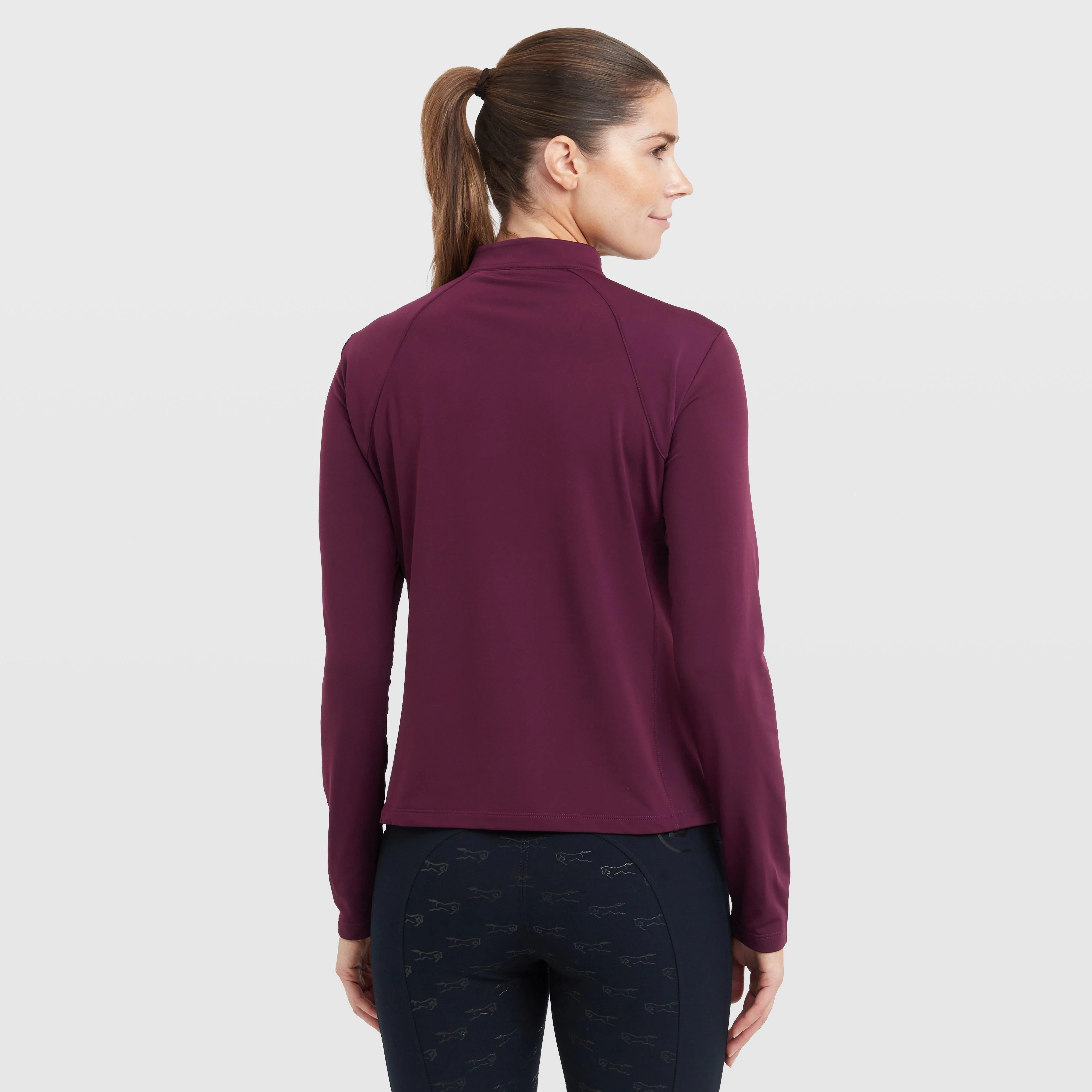 Women's Brushed Long Sleeve Mid Layer Purple - Image 2