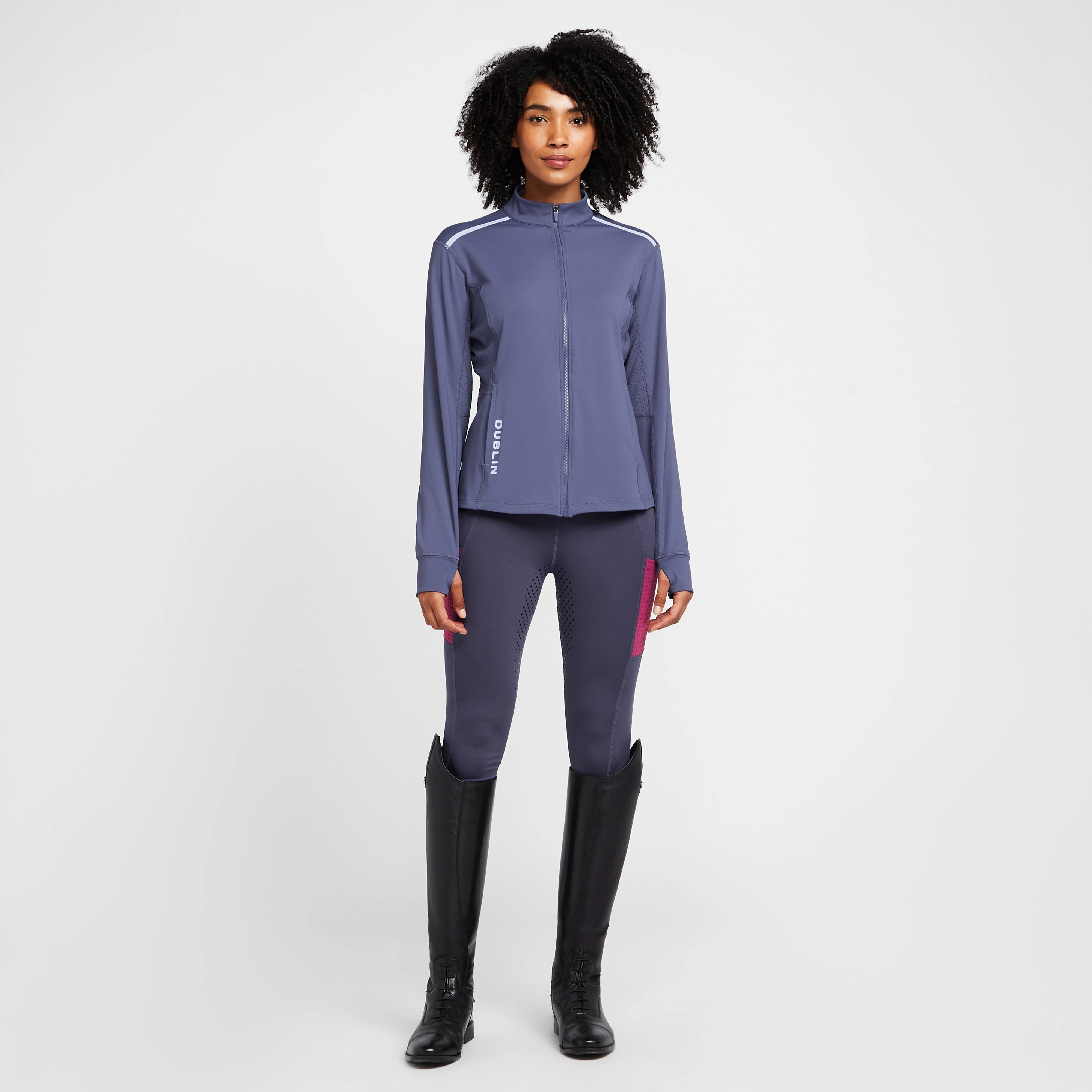 Womens Kendra Full Zip Tech Training Jacket Blueberry/Navy - Image 3
