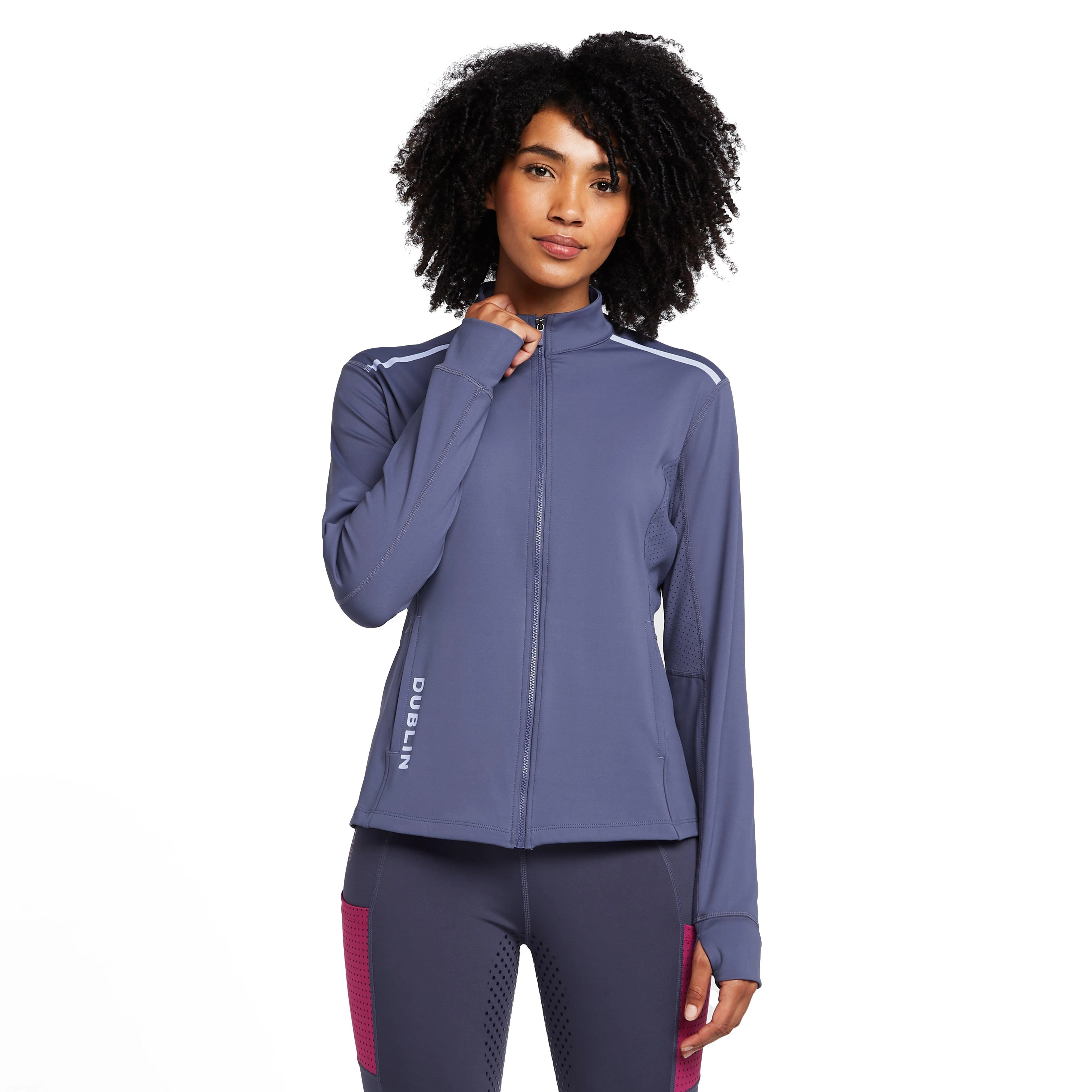 Womens Kendra Full Zip Tech Training Jacket Blueberry/Navy - Image 9